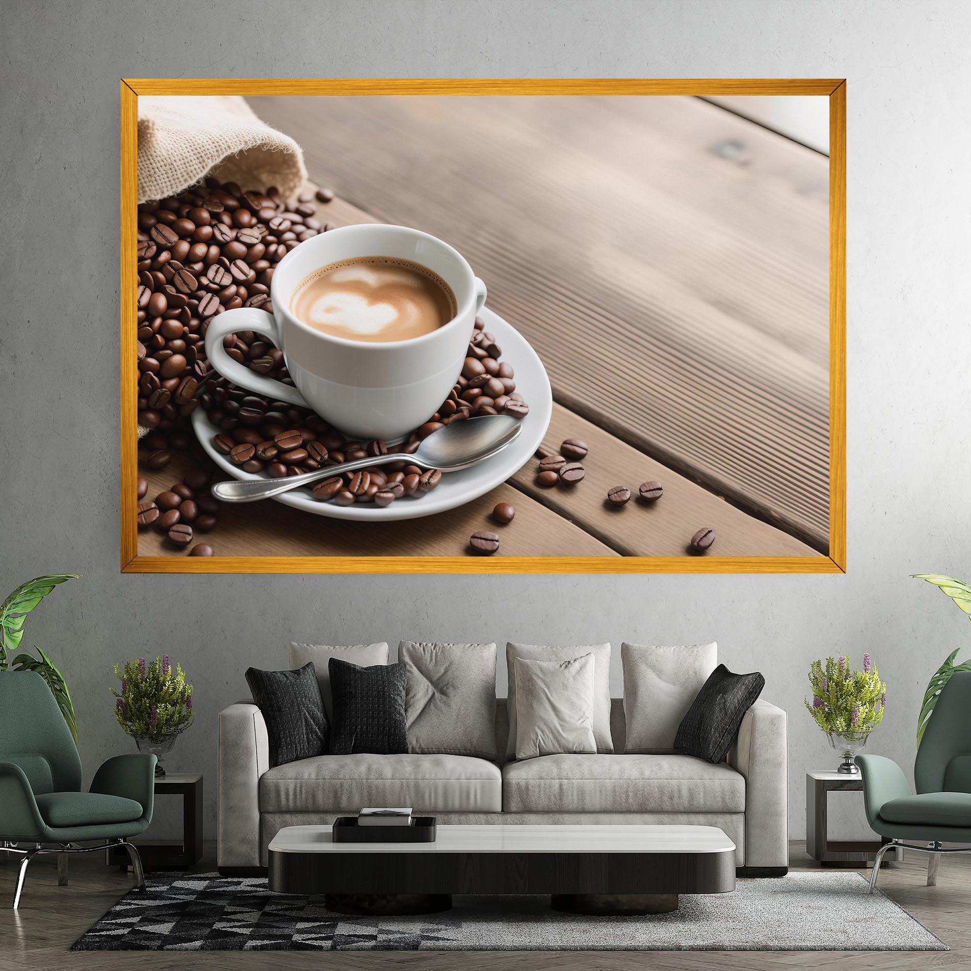 Vászonkép Coffee On Table mockup 7