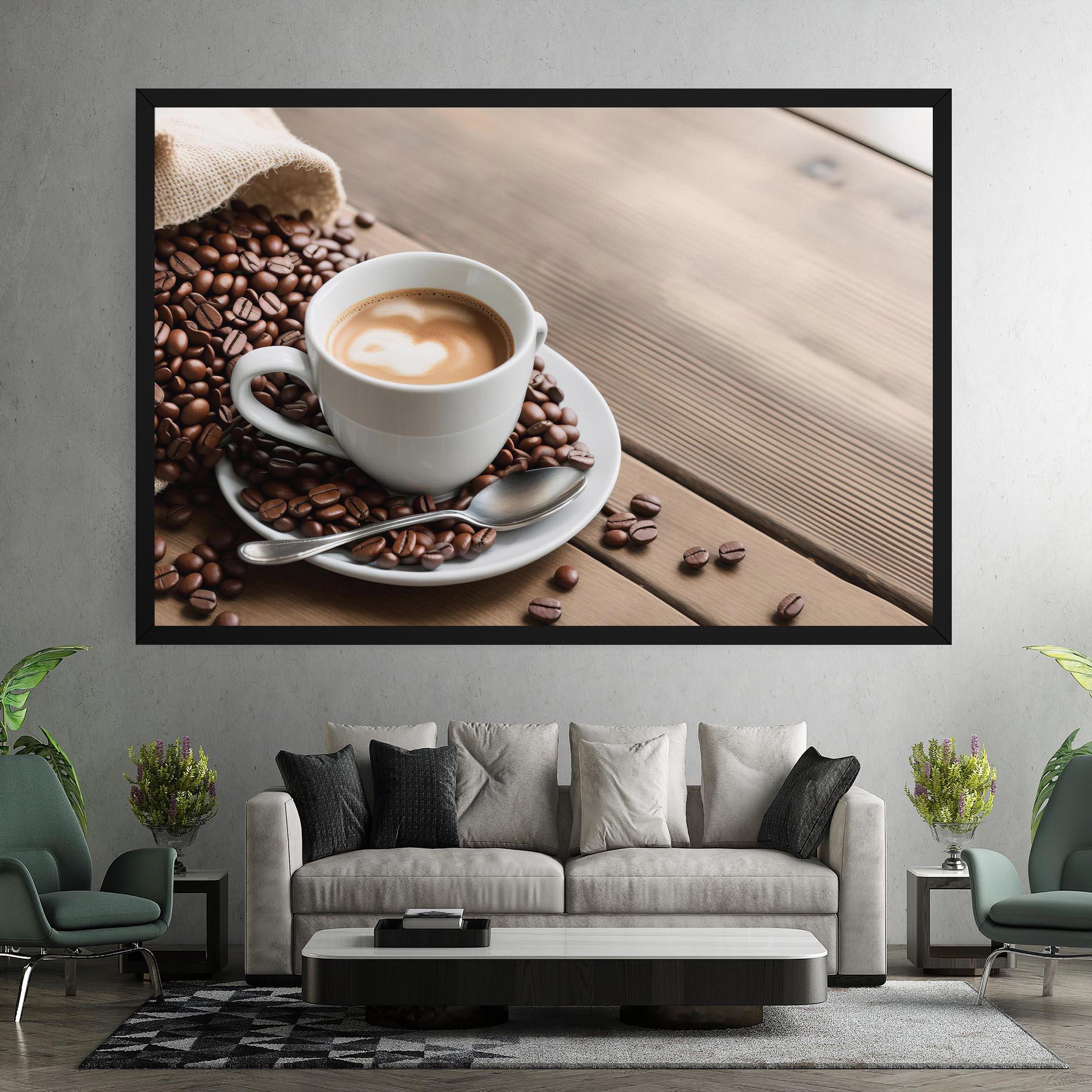 Vászonkép Coffee On Table mockup 7