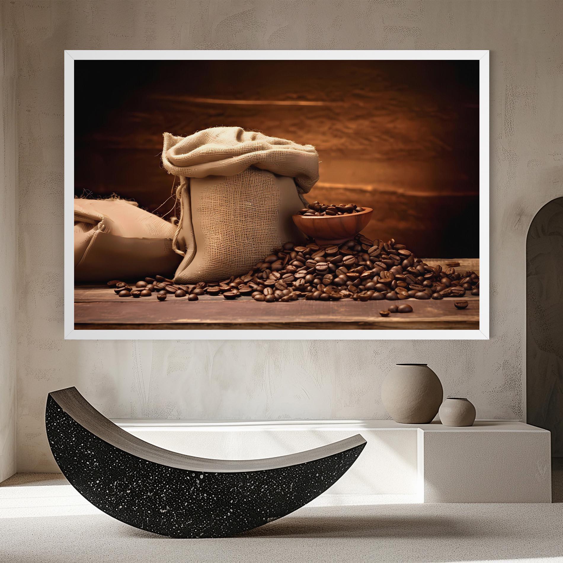 Vászonkép Big Bag Of Coffee Beans mockup 8