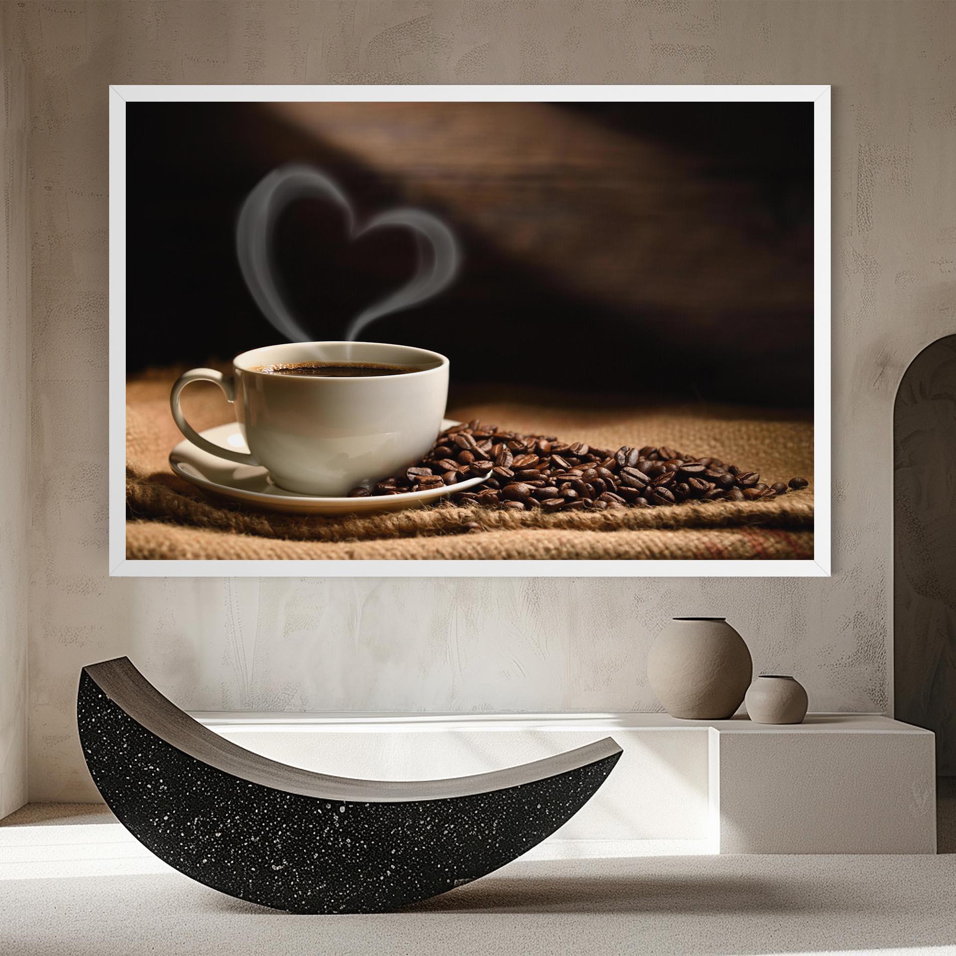 Vászonkép Heart Coffee Smoke mockup 8