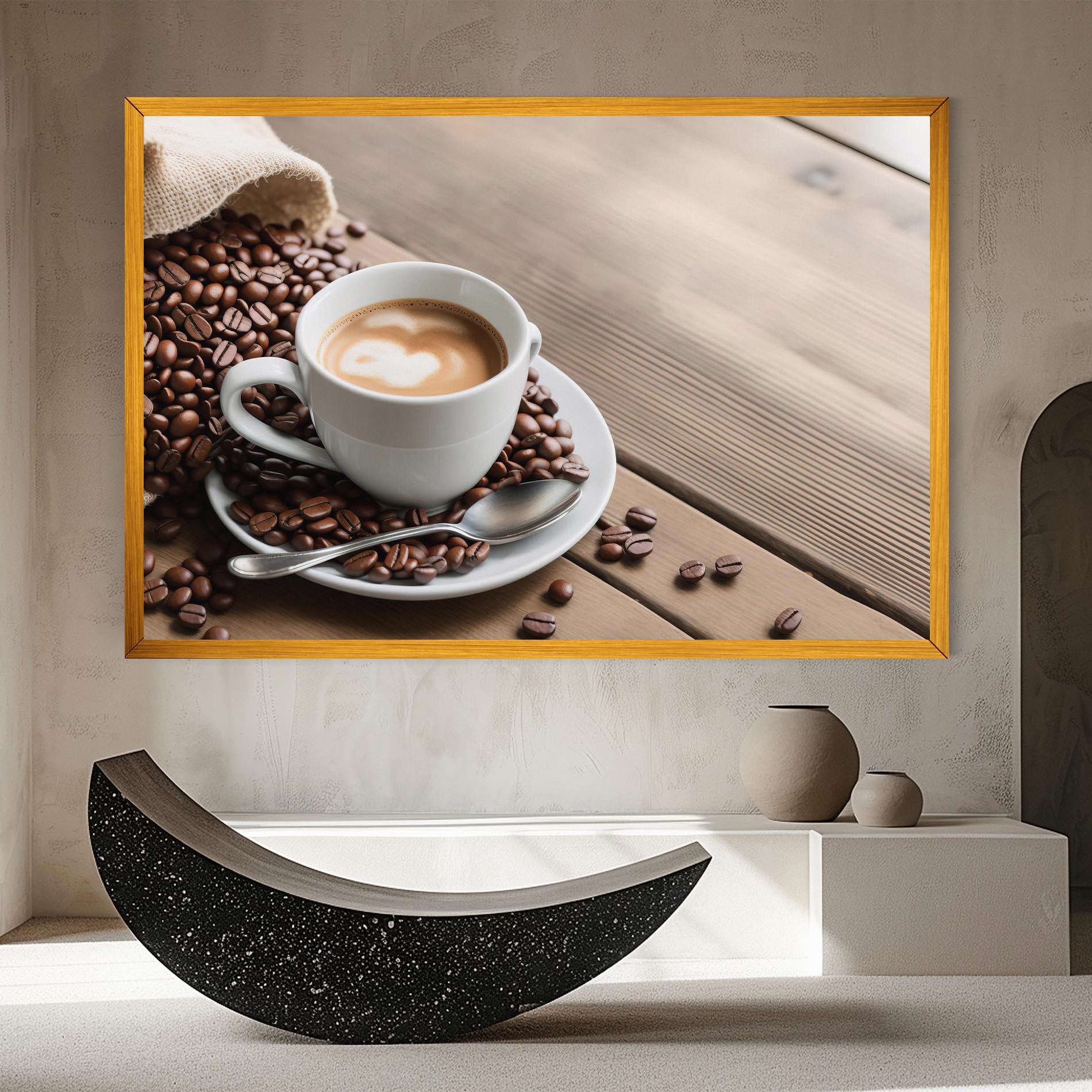 Vászonkép Coffee On Table mockup 8