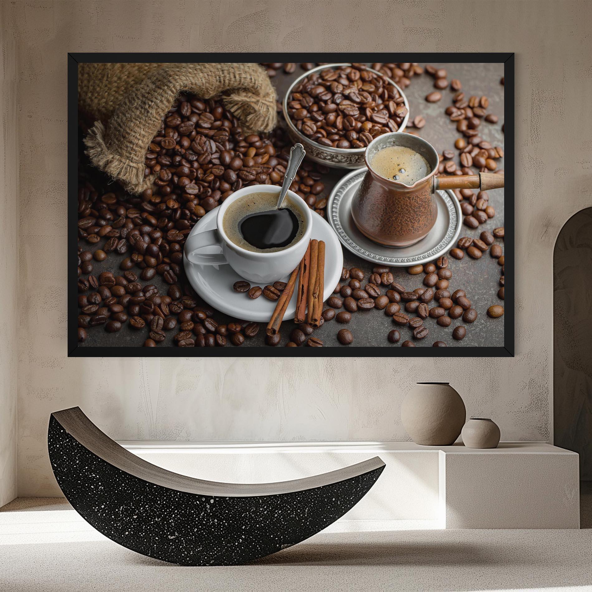 Vászonkép Black Coffee Bean mockup 8