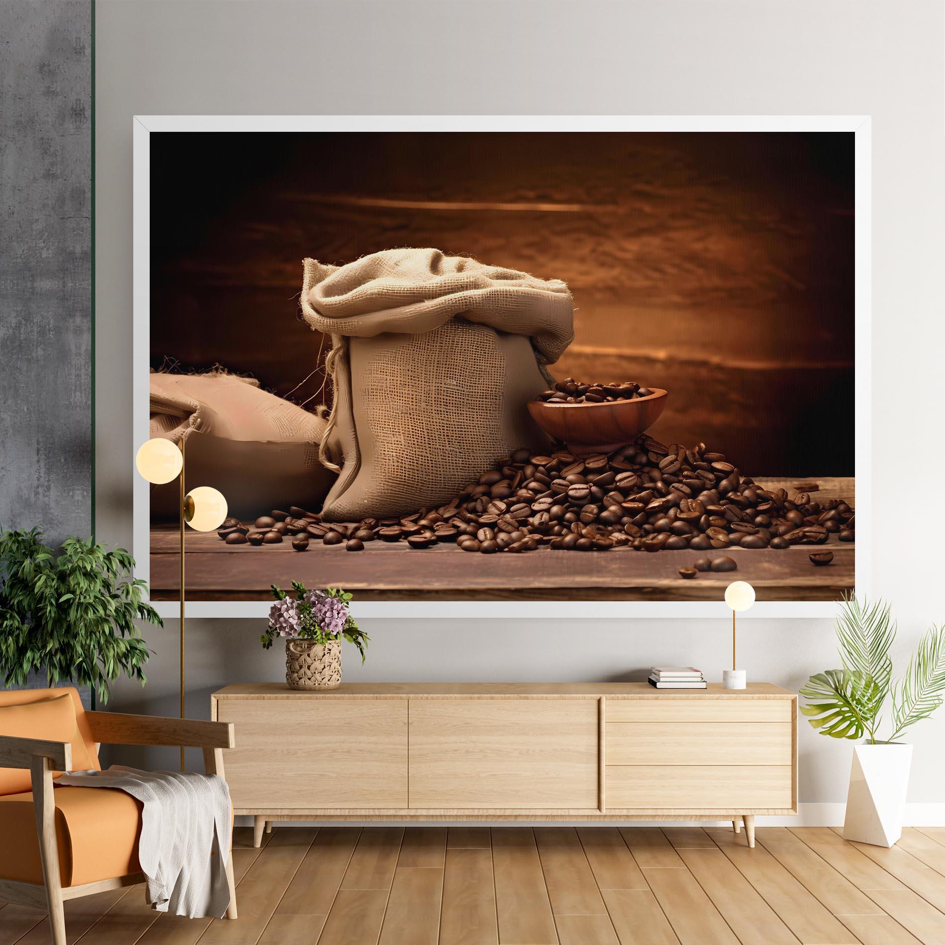 Vászonkép Big Bag Of Coffee Beans mockup 9