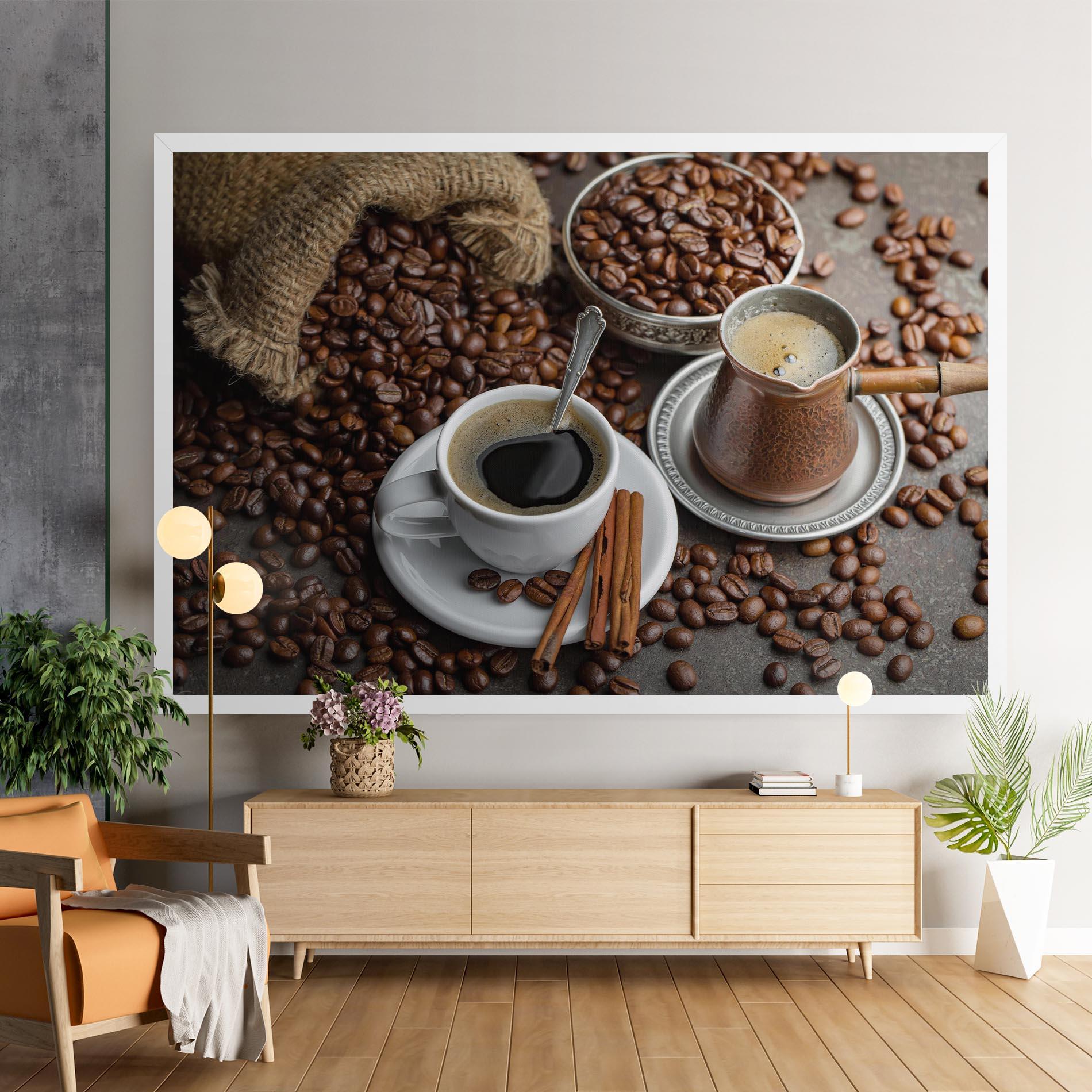 Vászonkép Black Coffee Bean mockup 9