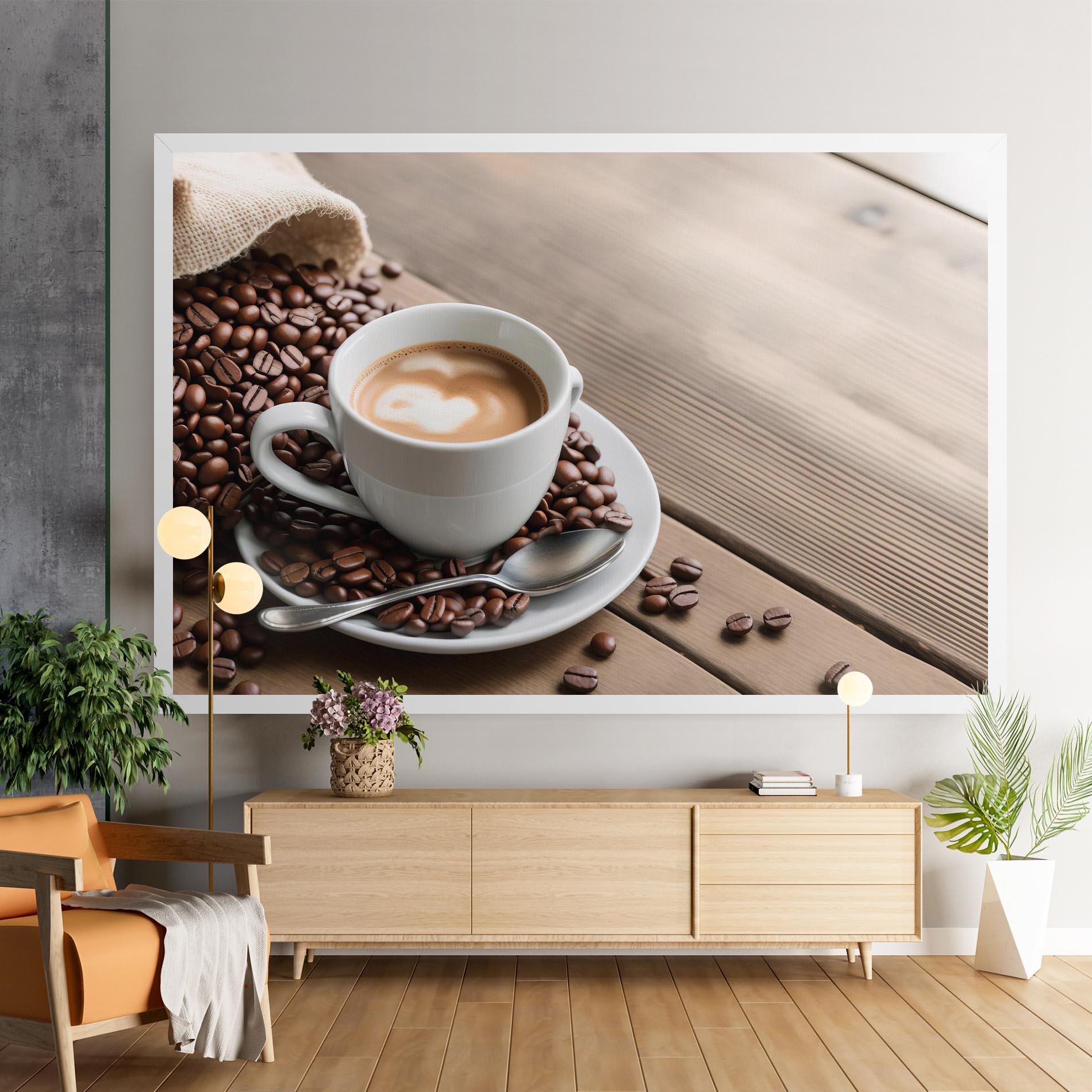 Vászonkép Coffee On Table mockup 9