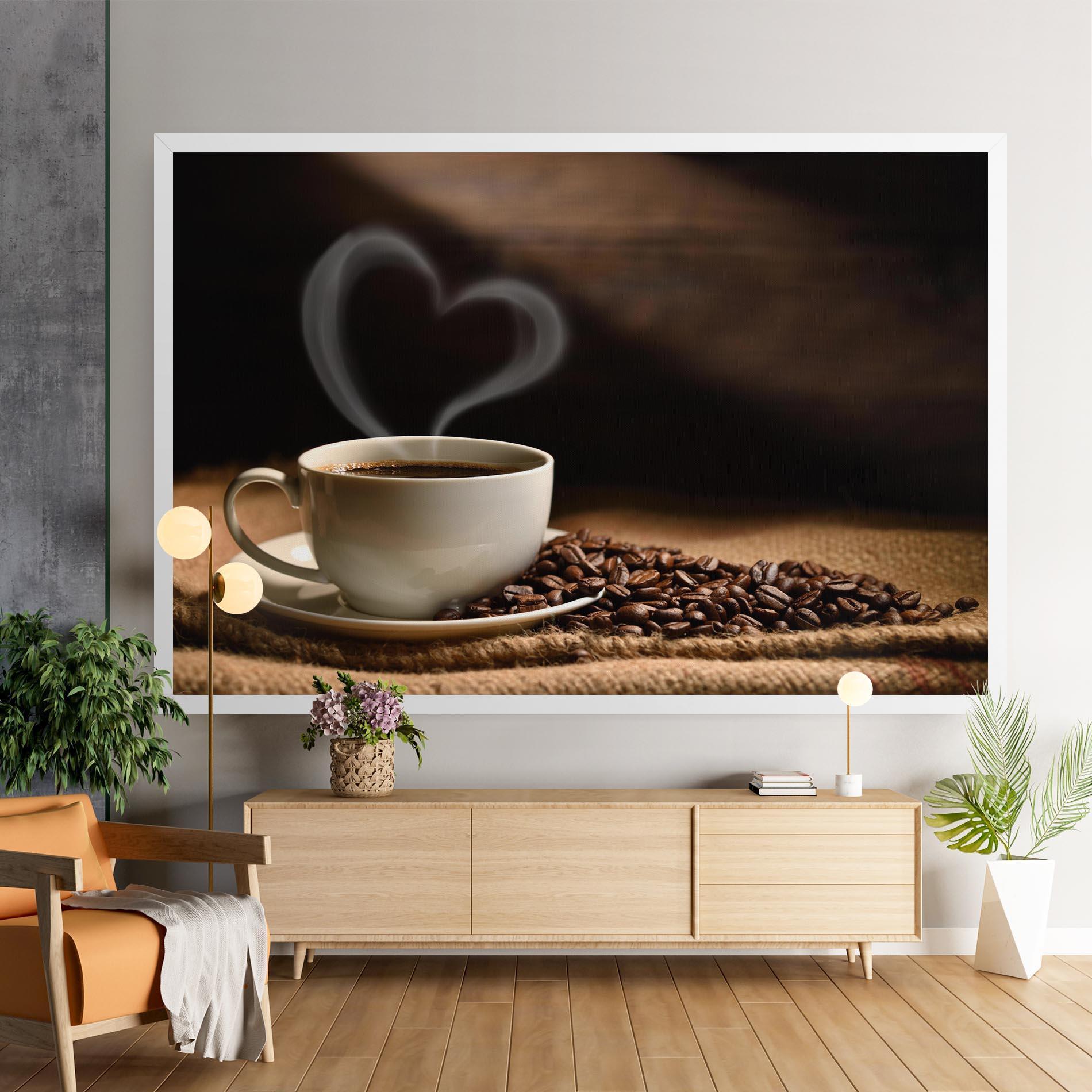 Vászonkép Heart Coffee Smoke mockup 9