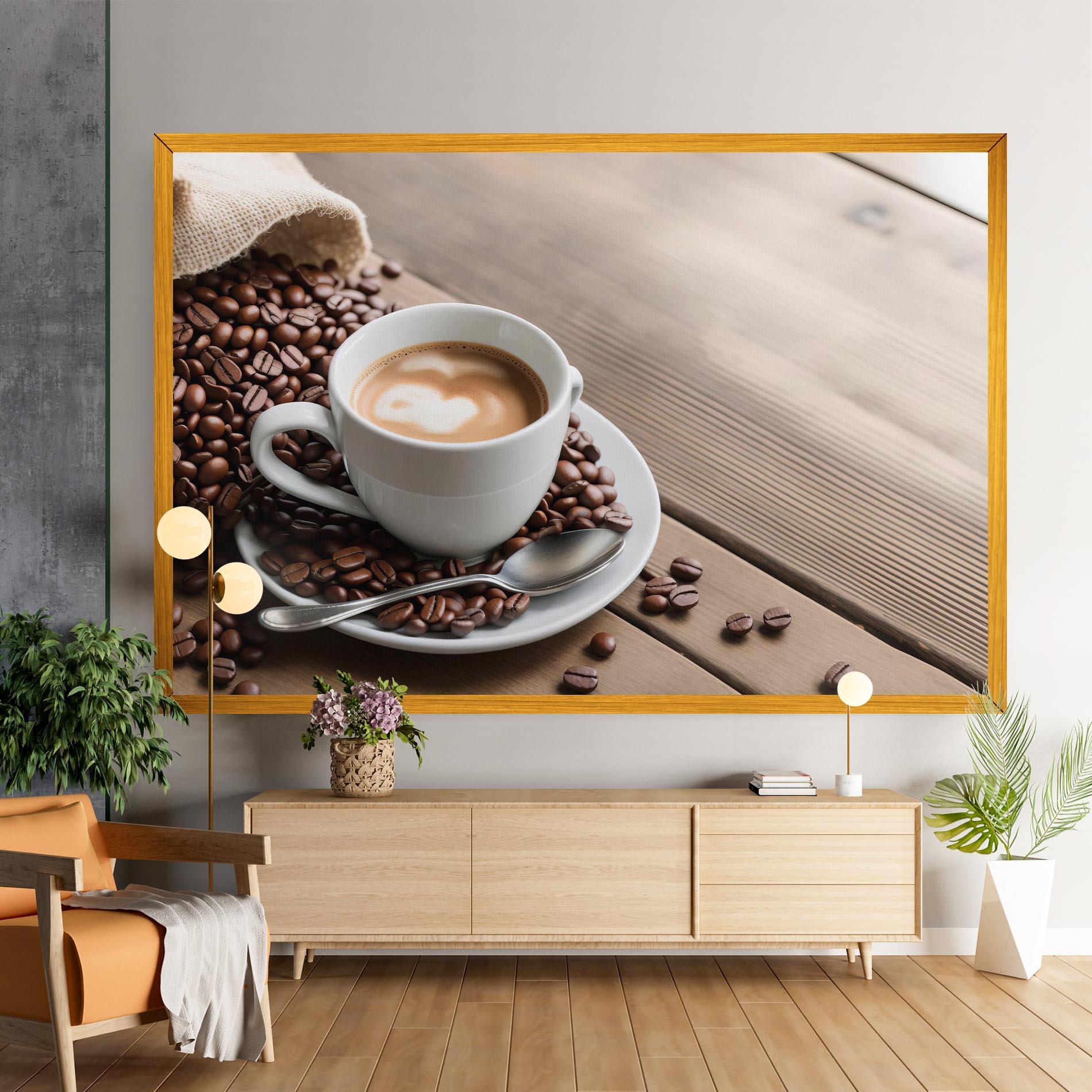 Vászonkép Coffee On Table mockup 9