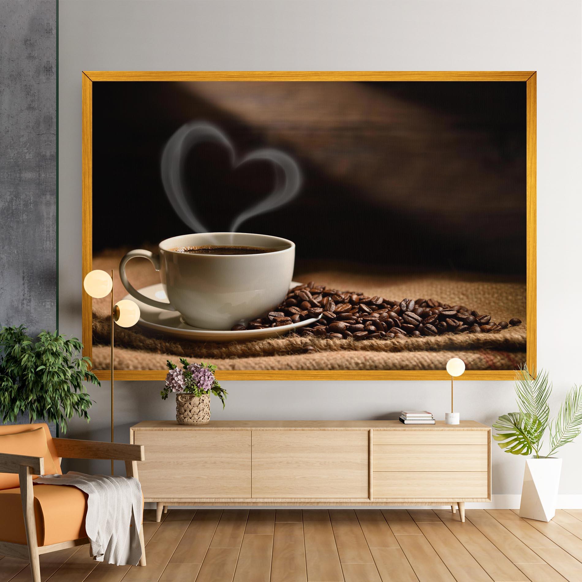 Vászonkép Heart Coffee Smoke mockup 9