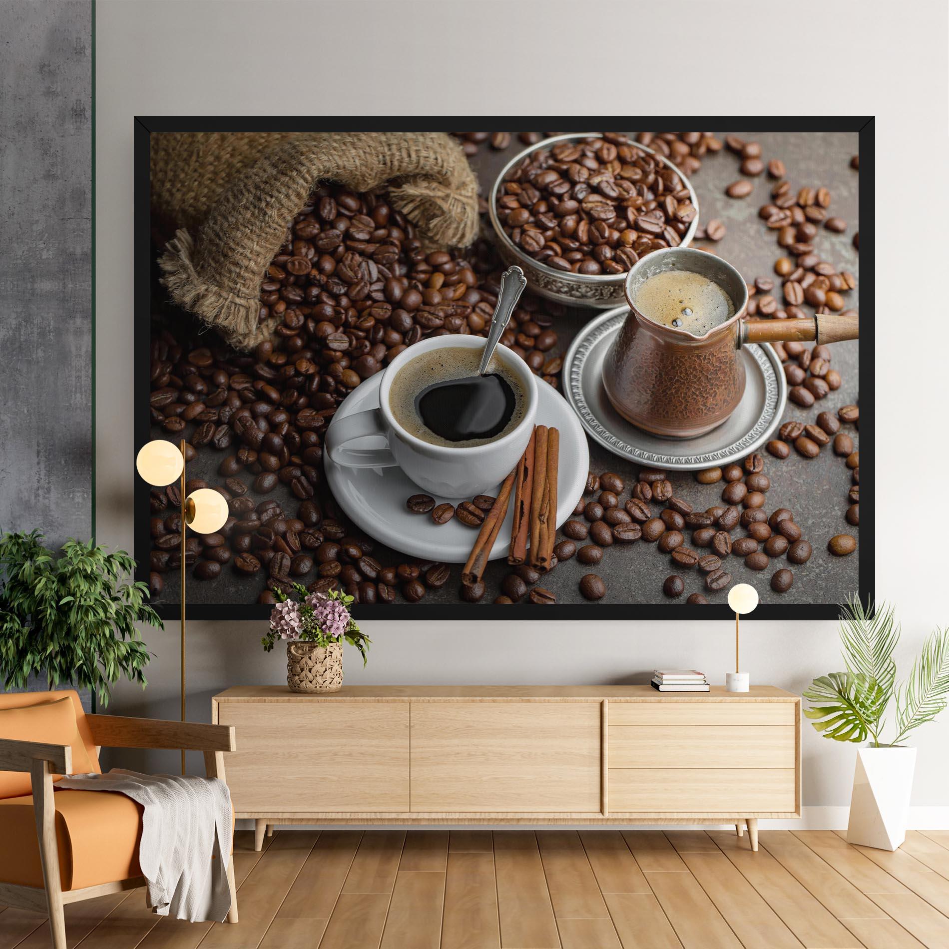 Vászonkép Black Coffee Bean mockup 9