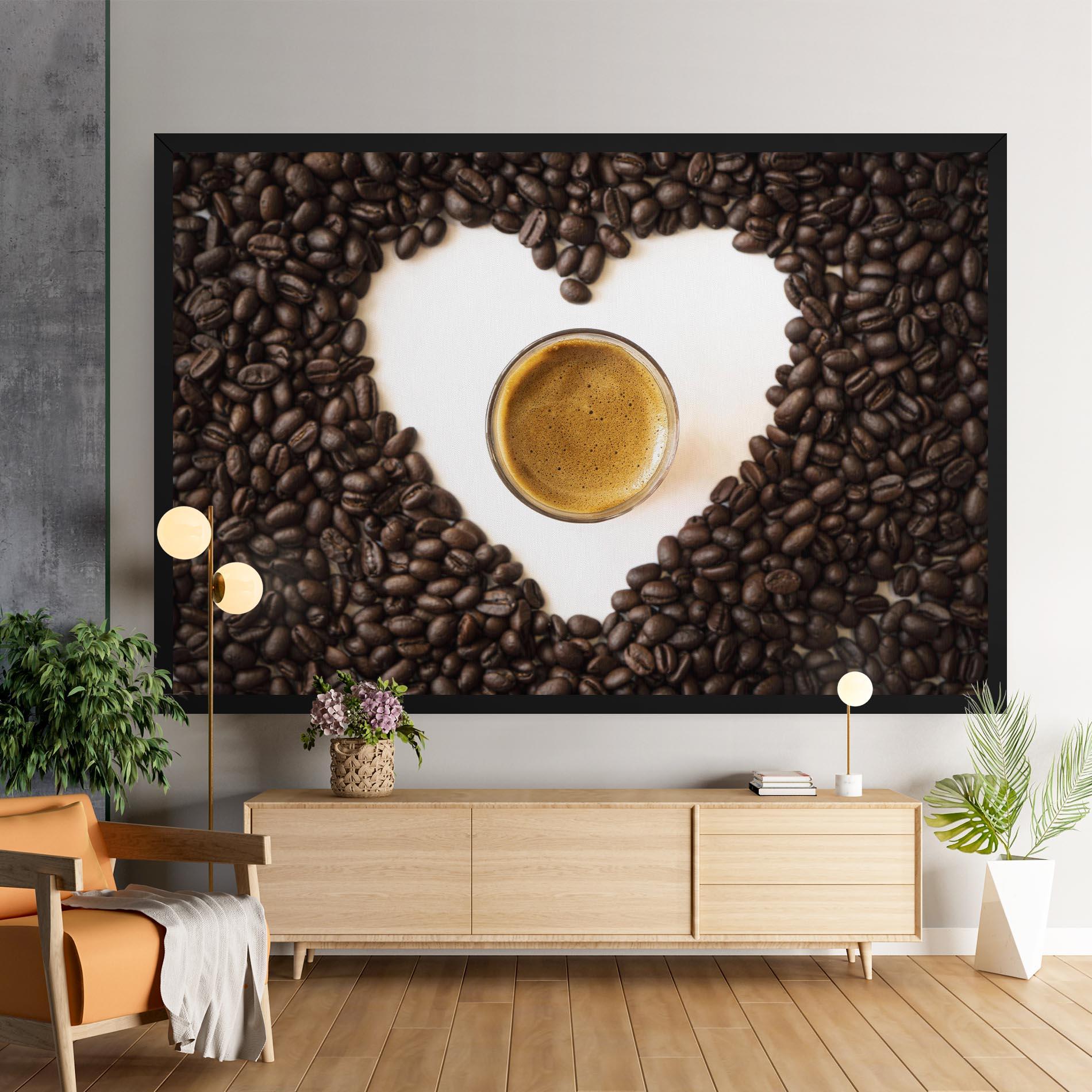 Vászonkép Coffee Bean Heart mockup 9
