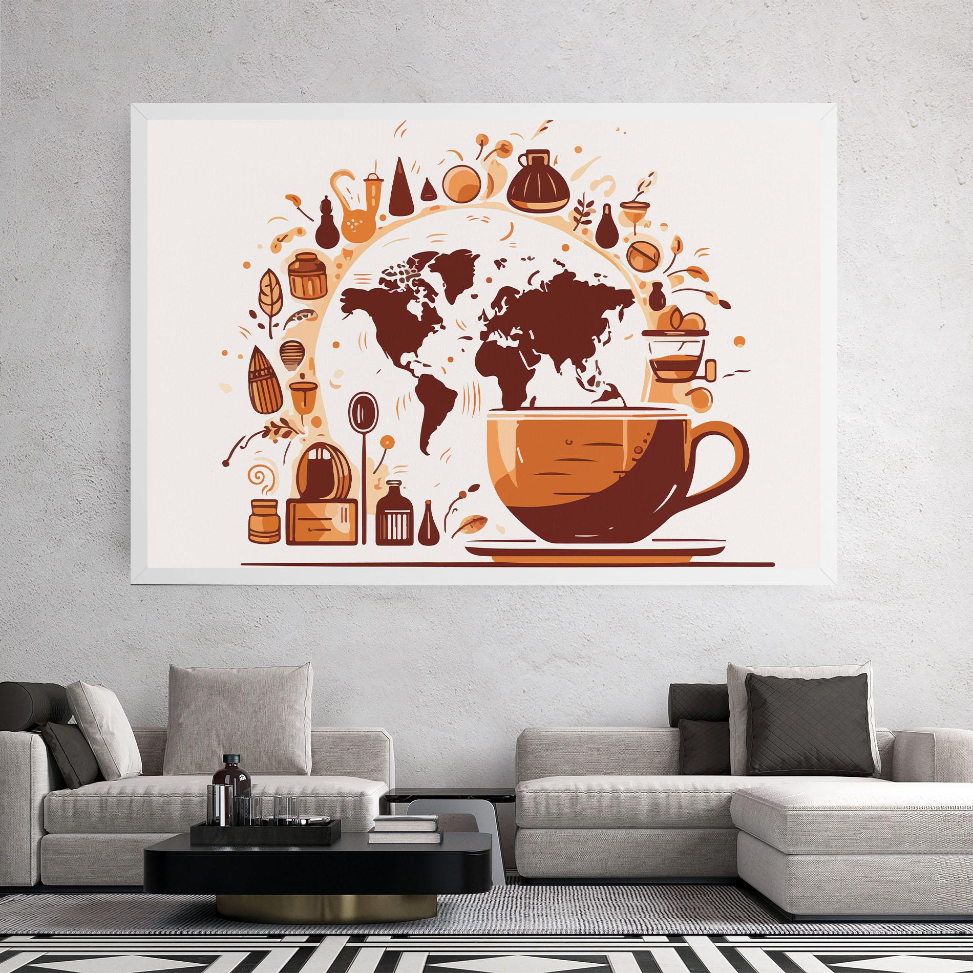 Vászonkép Coffee Map mockup 2