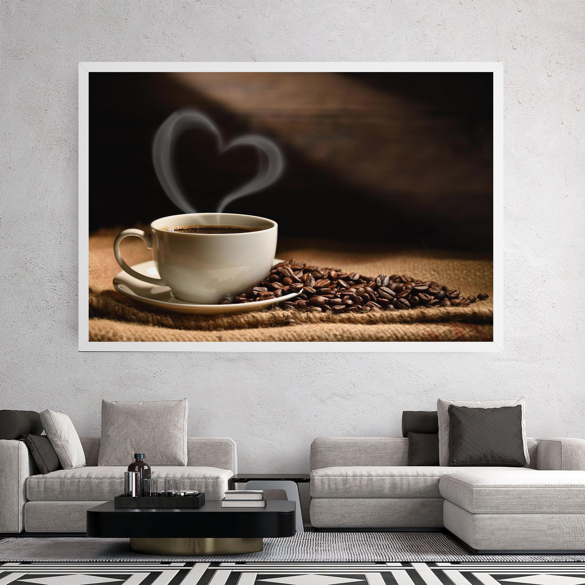 Vászonkép Heart Coffee Smoke mockup 2