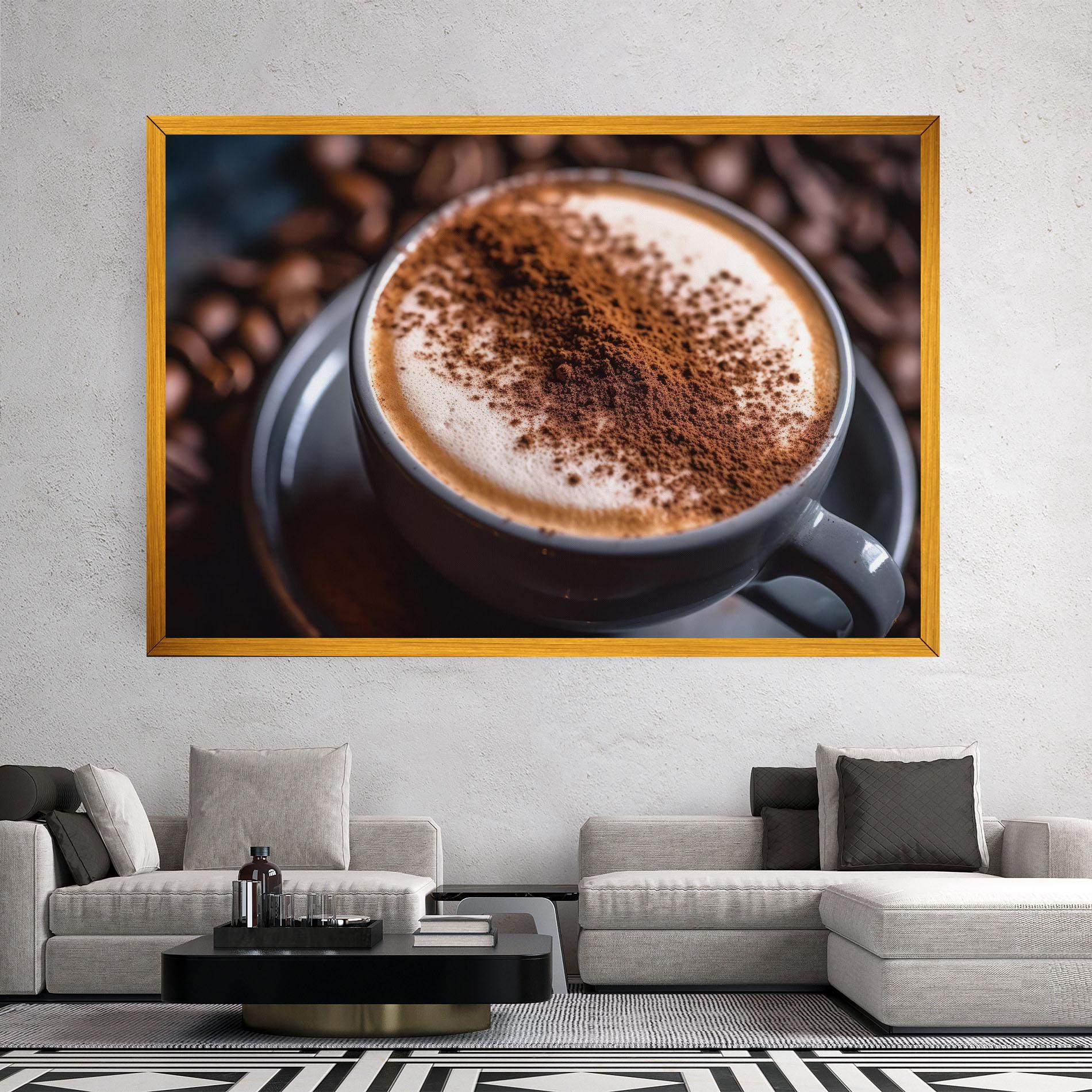 Vászonkép Cappuccino Coffee Close Up mockup 2