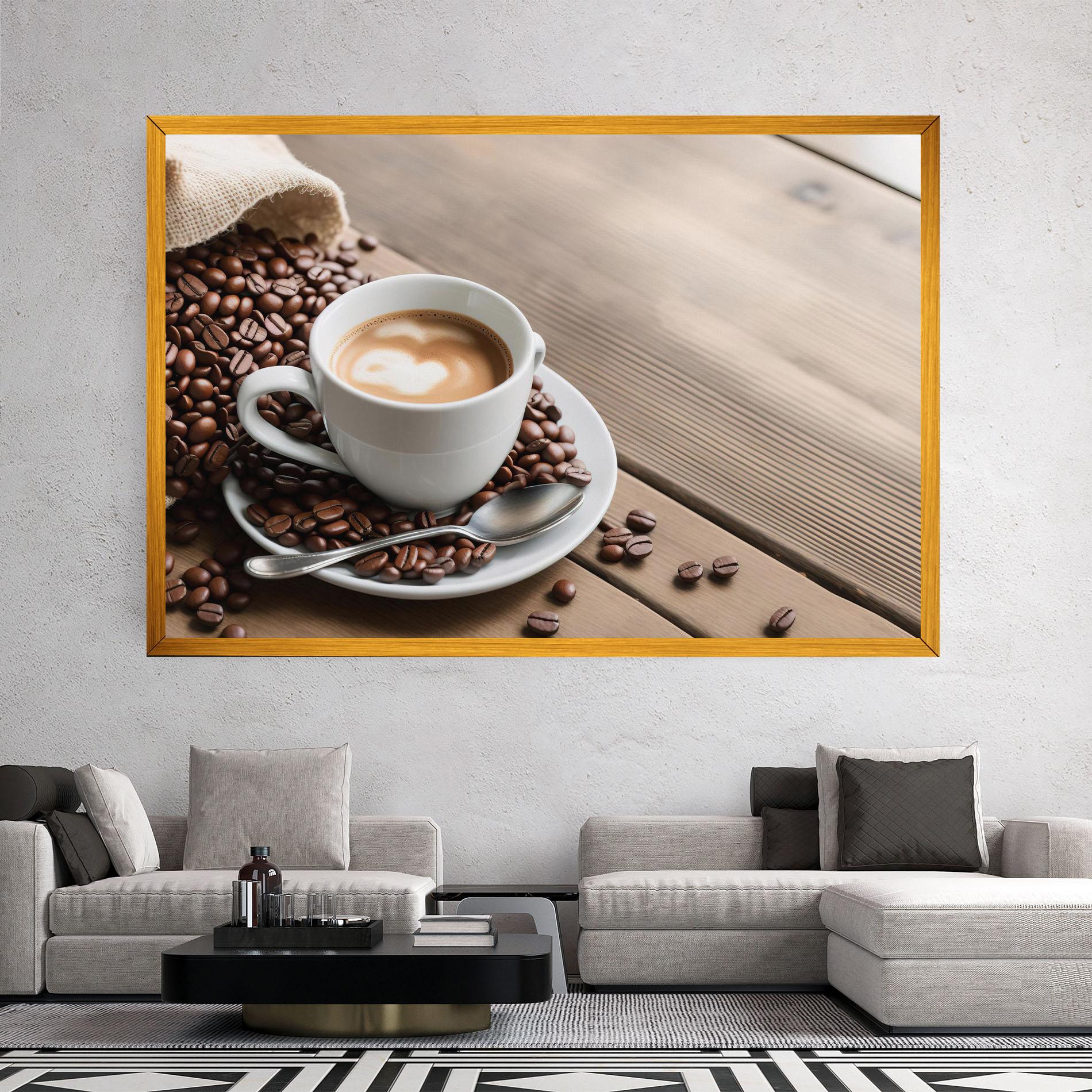 Vászonkép Coffee On Table mockup 2