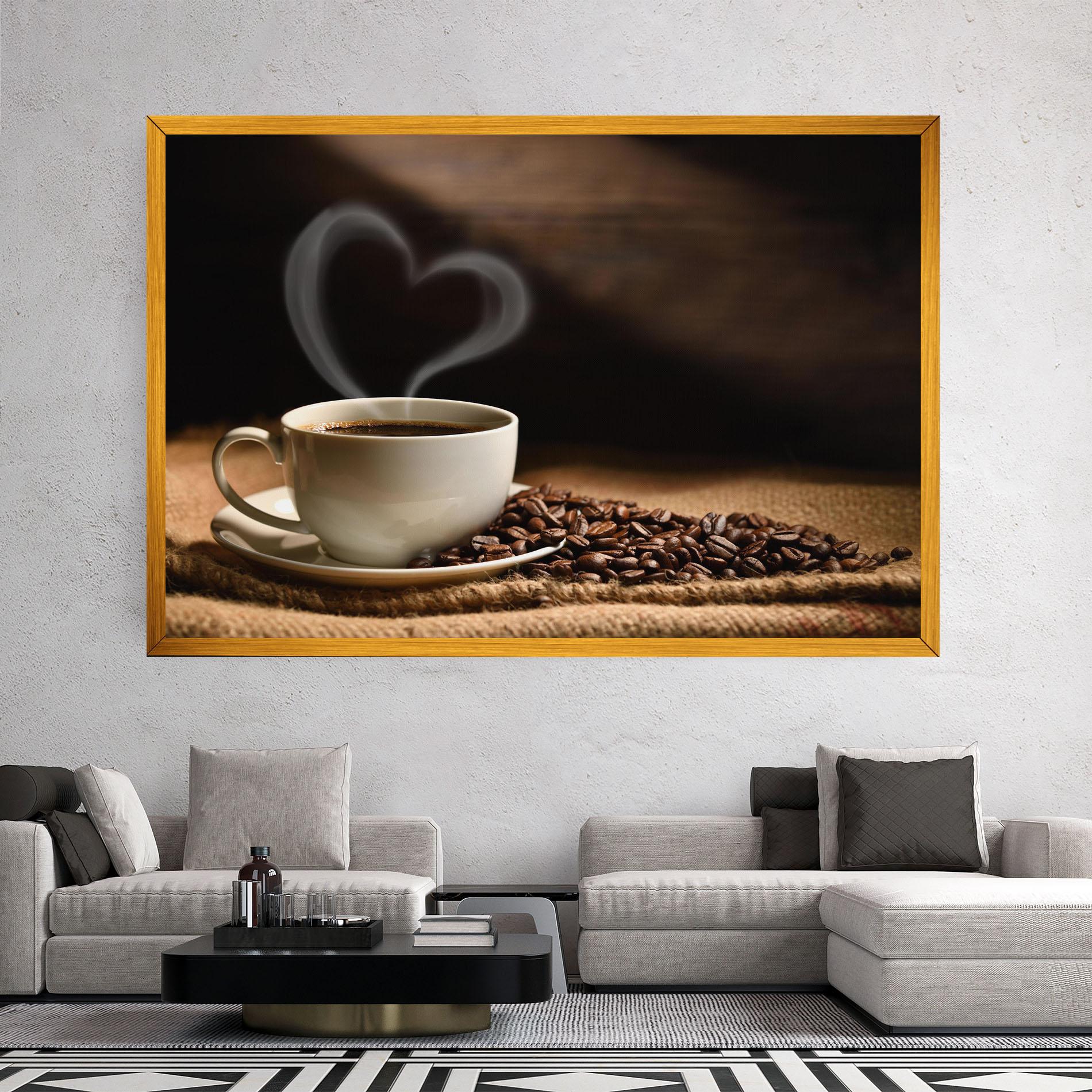 Vászonkép Heart Coffee Smoke mockup 2