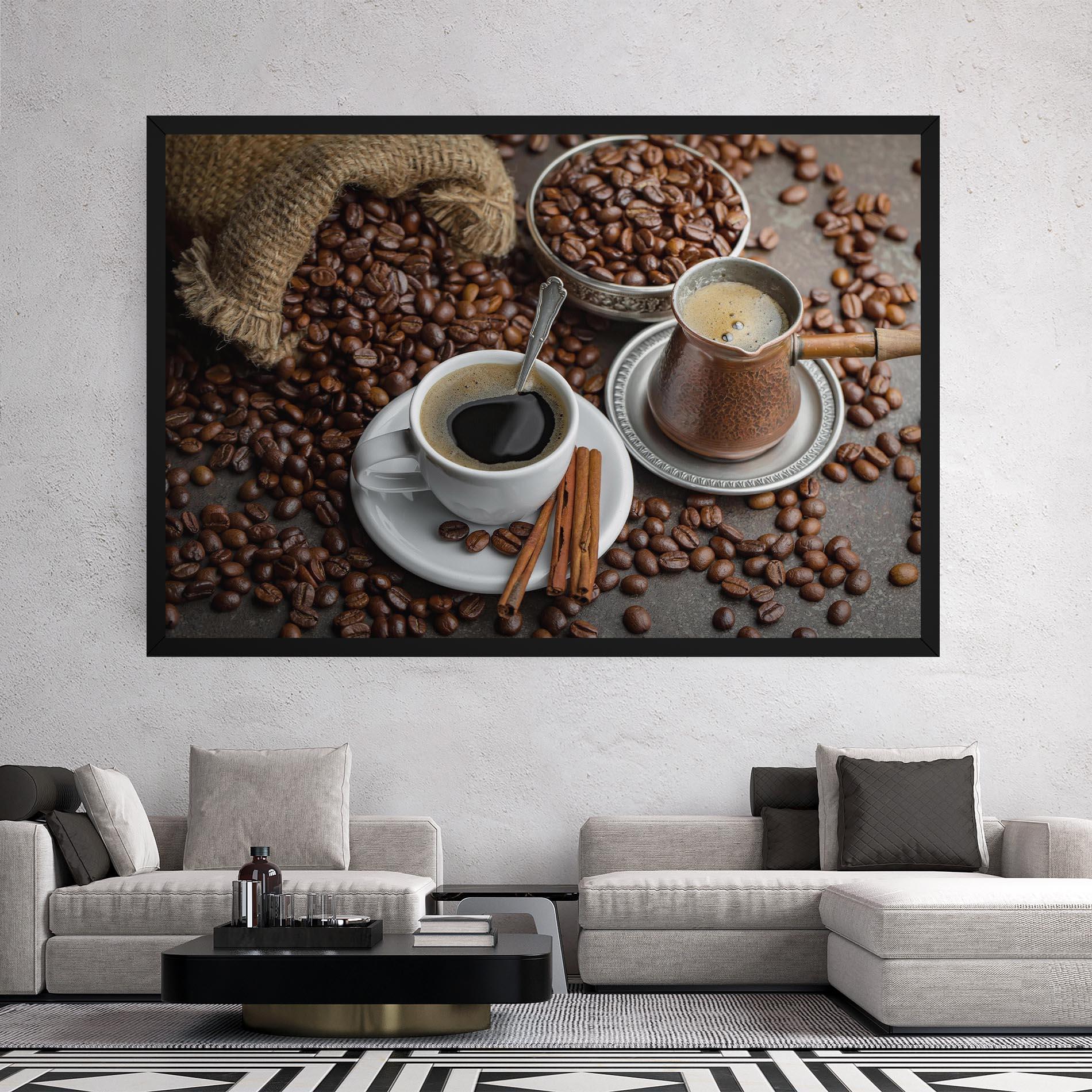 Vászonkép Black Coffee Bean mockup 2