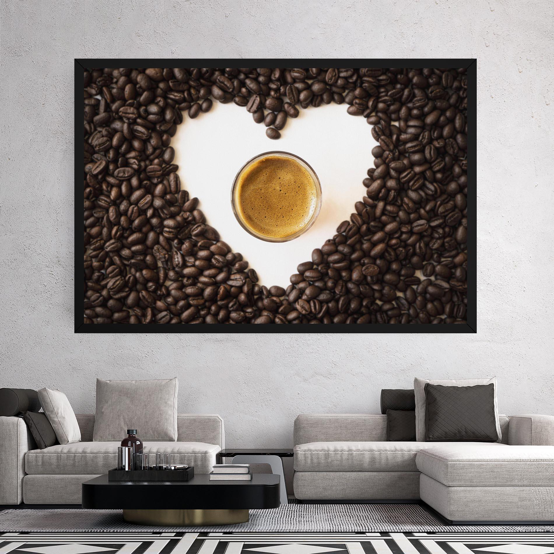 Vászonkép Coffee Bean Heart mockup 2