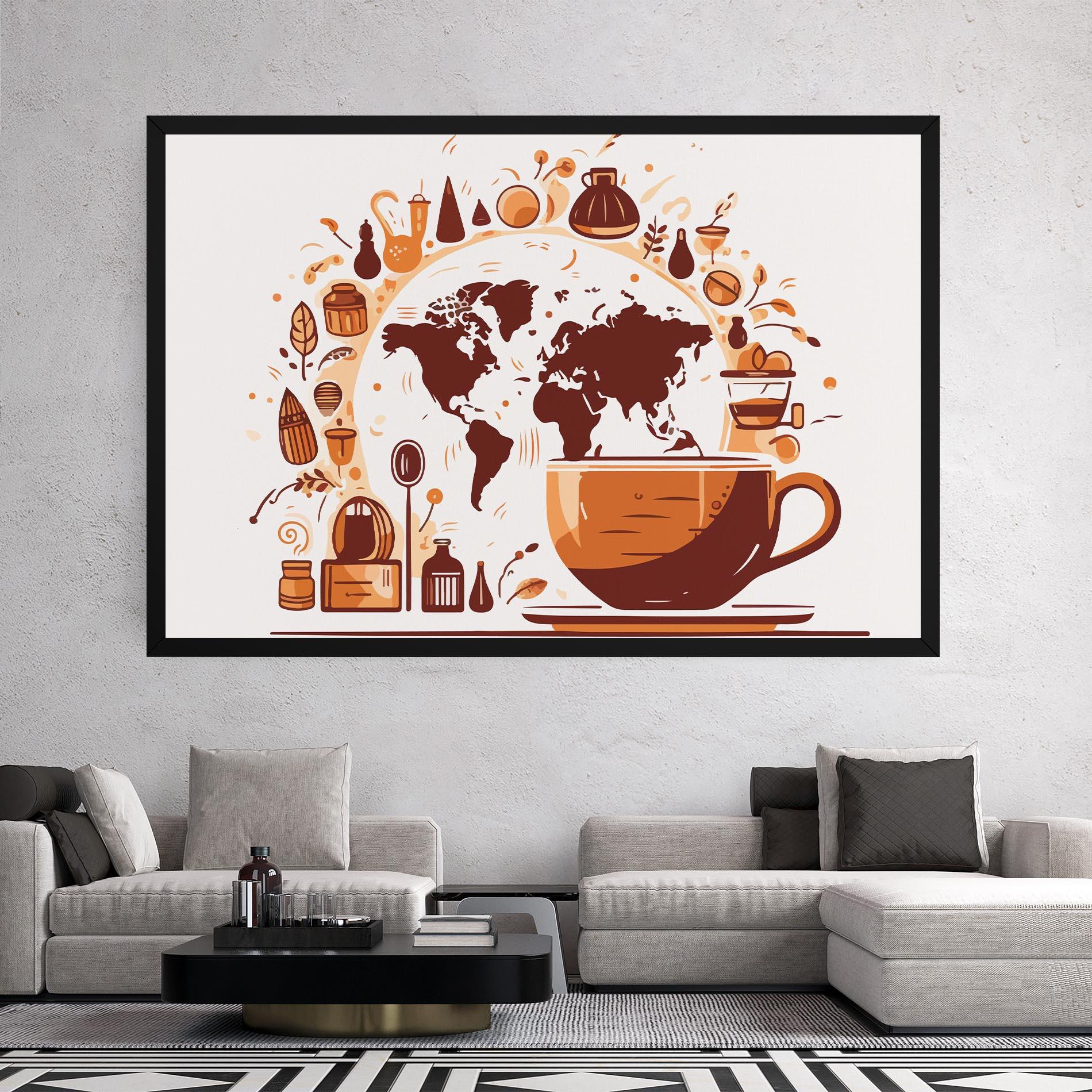 Vászonkép Coffee Map mockup 2