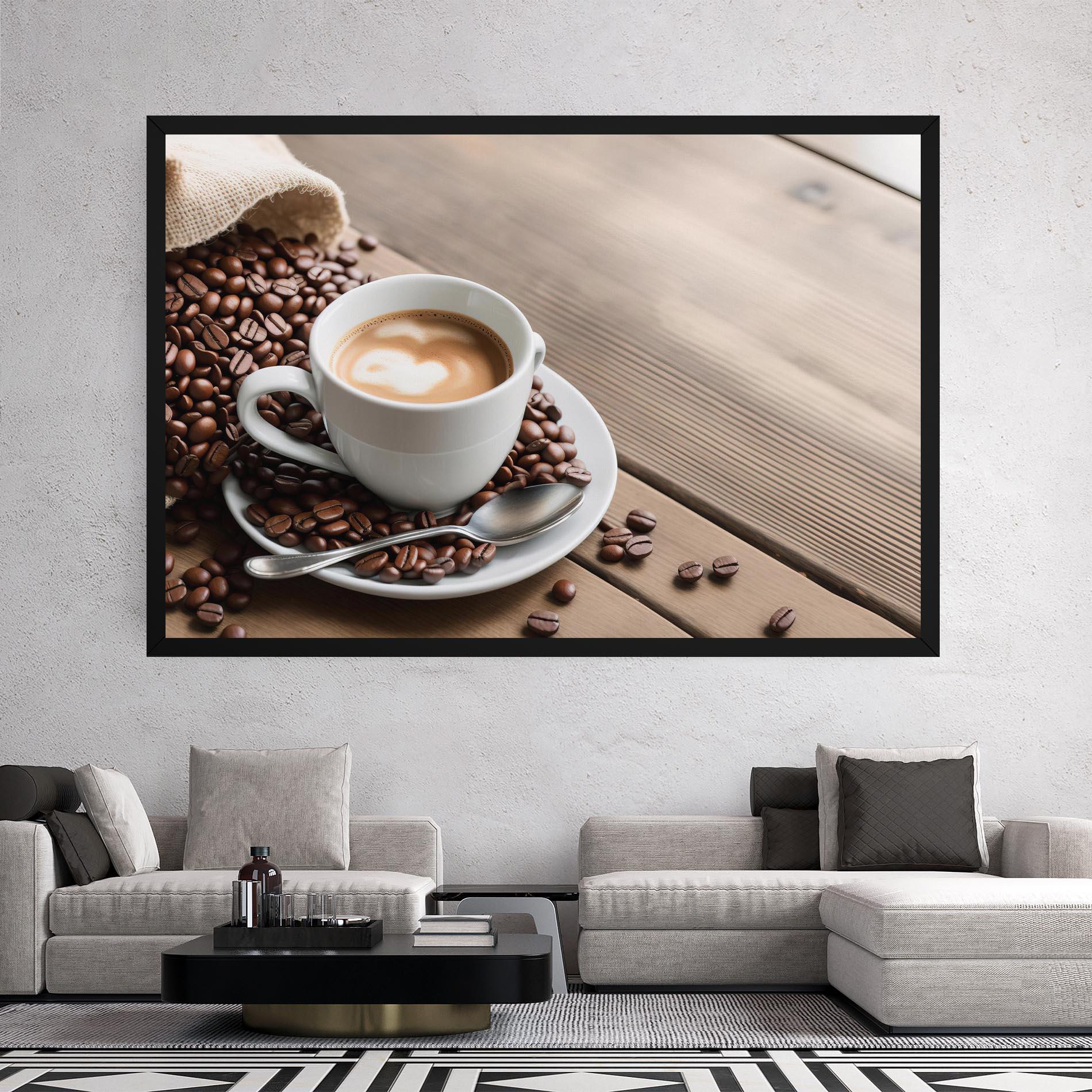 Vászonkép Coffee On Table mockup 2