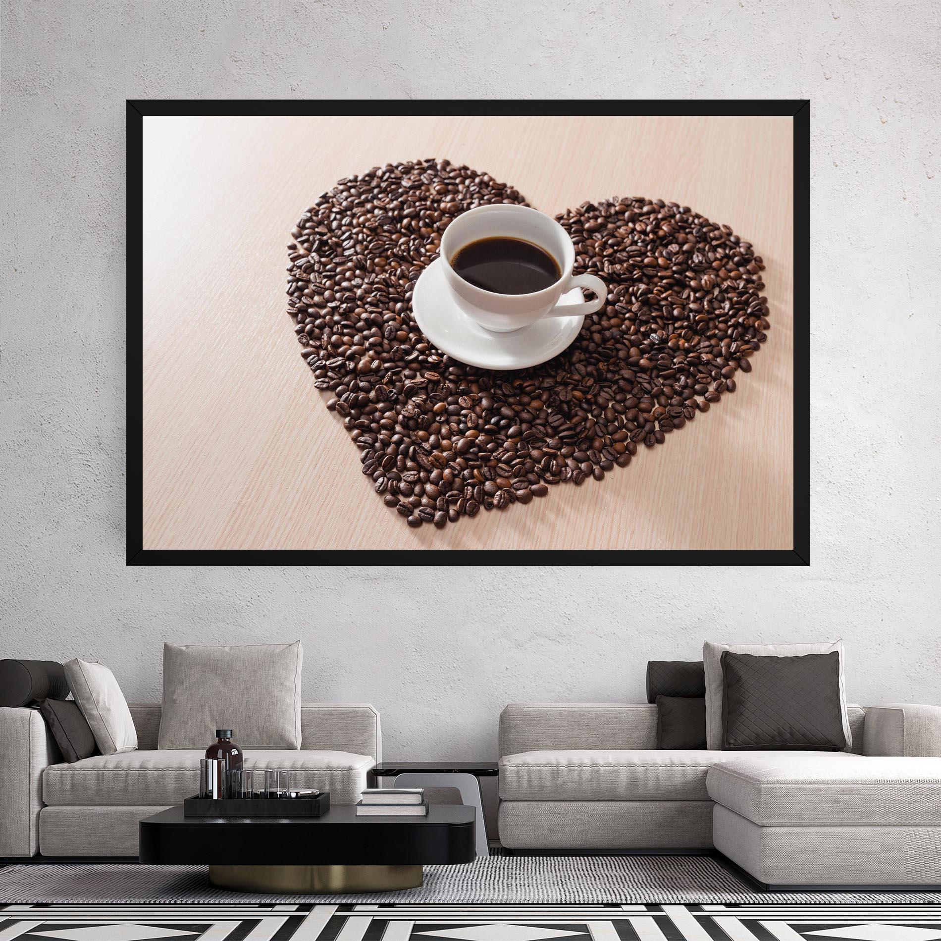 Vászonkép Heart Coffee Beans mockup 2