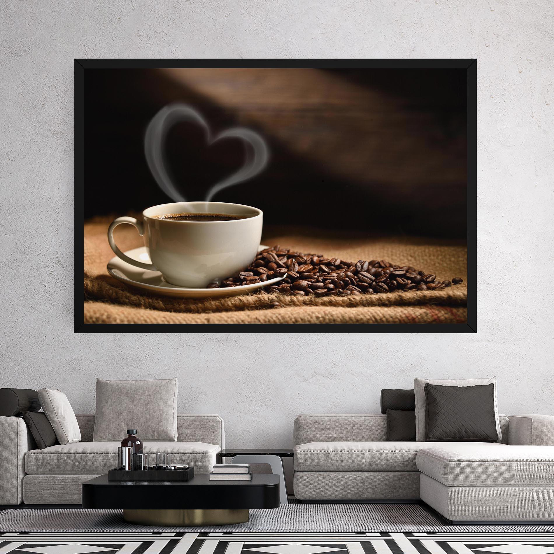 Vászonkép Heart Coffee Smoke mockup 2