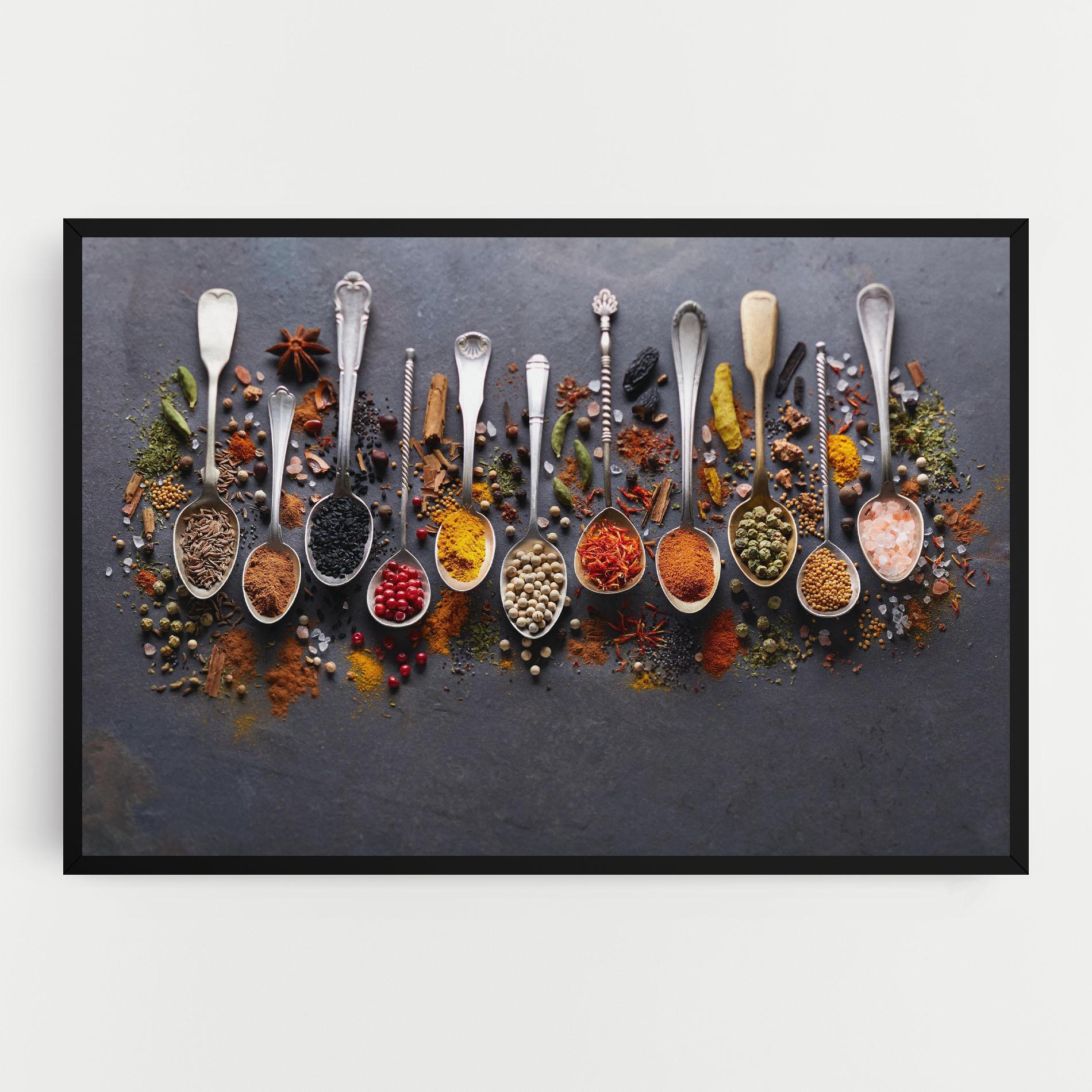 Vászonkép Spices Black Board mockup 0