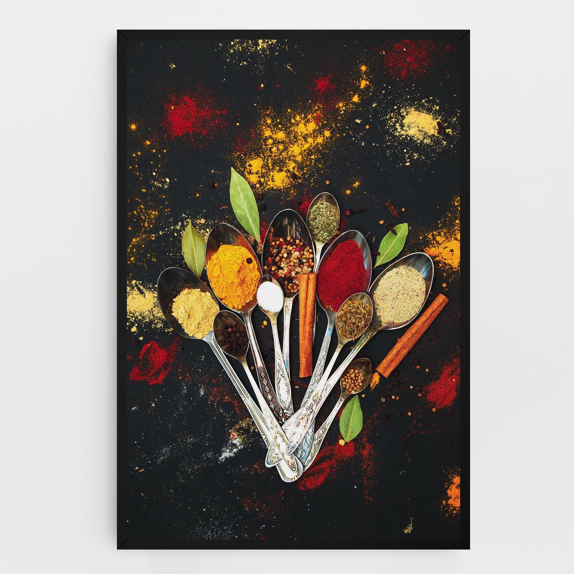 Vászonkép Cooking Spices Spoons mockup 0