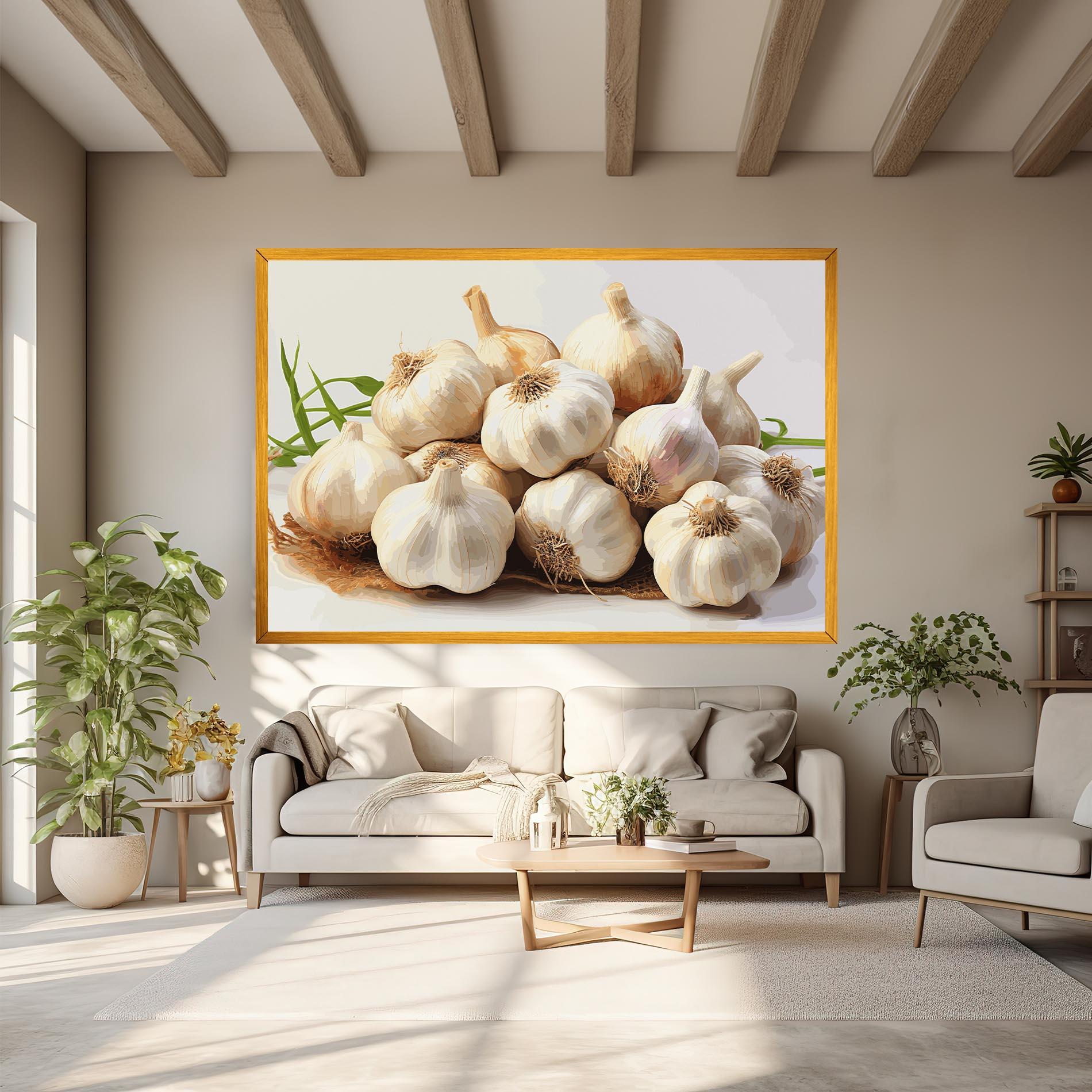 Vászonkép Garlic Art mockup 6
