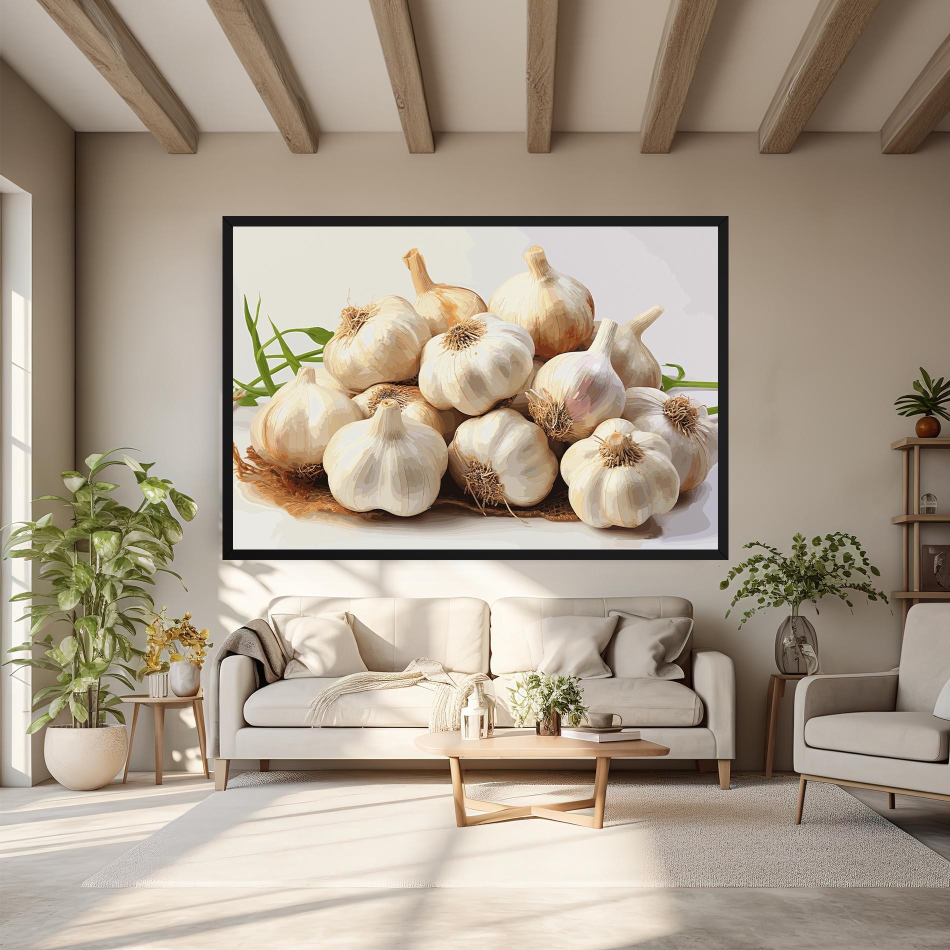 Vászonkép Garlic Art mockup 6