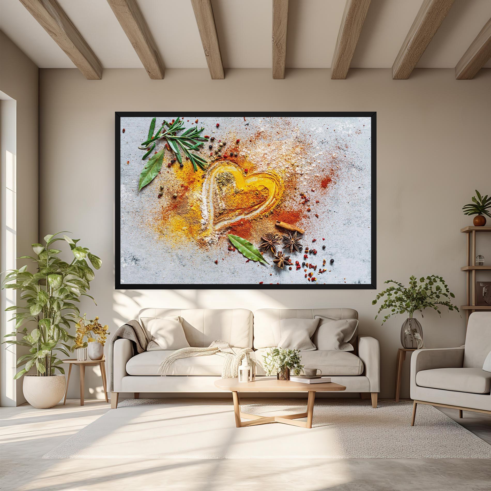 Vászonkép Heart Spice Powders mockup 6