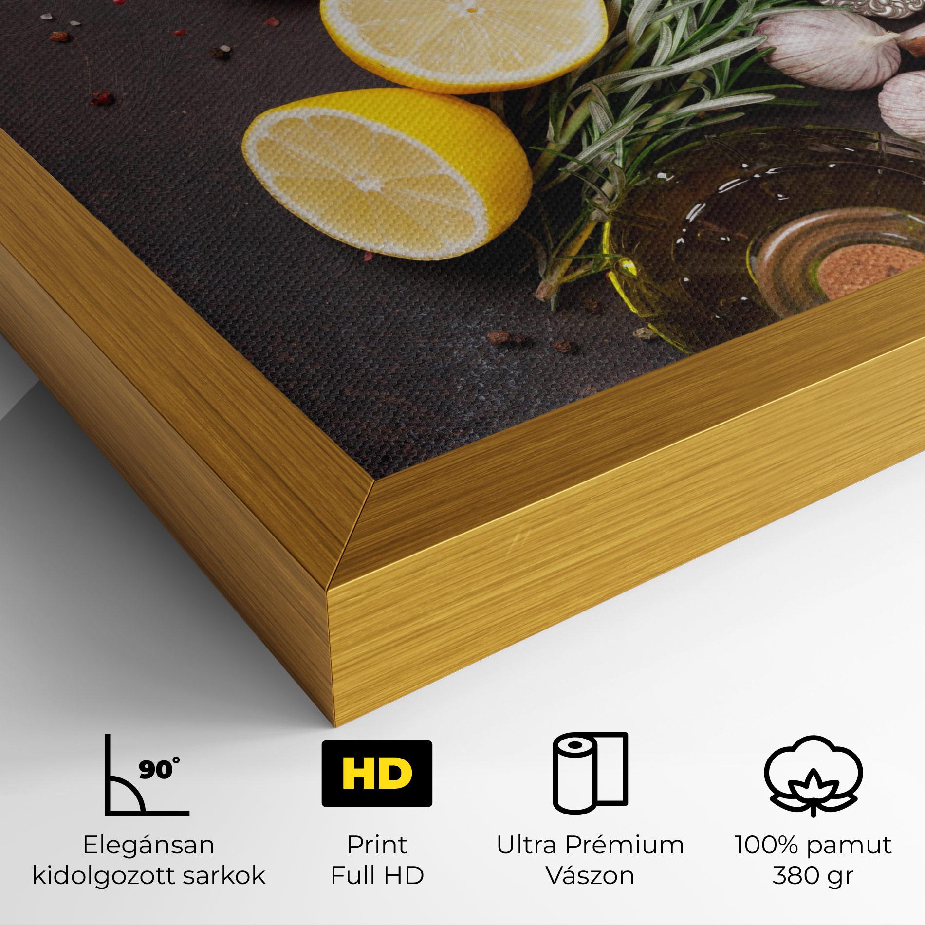 Vászonkép Spices On Stone Table mockup 4