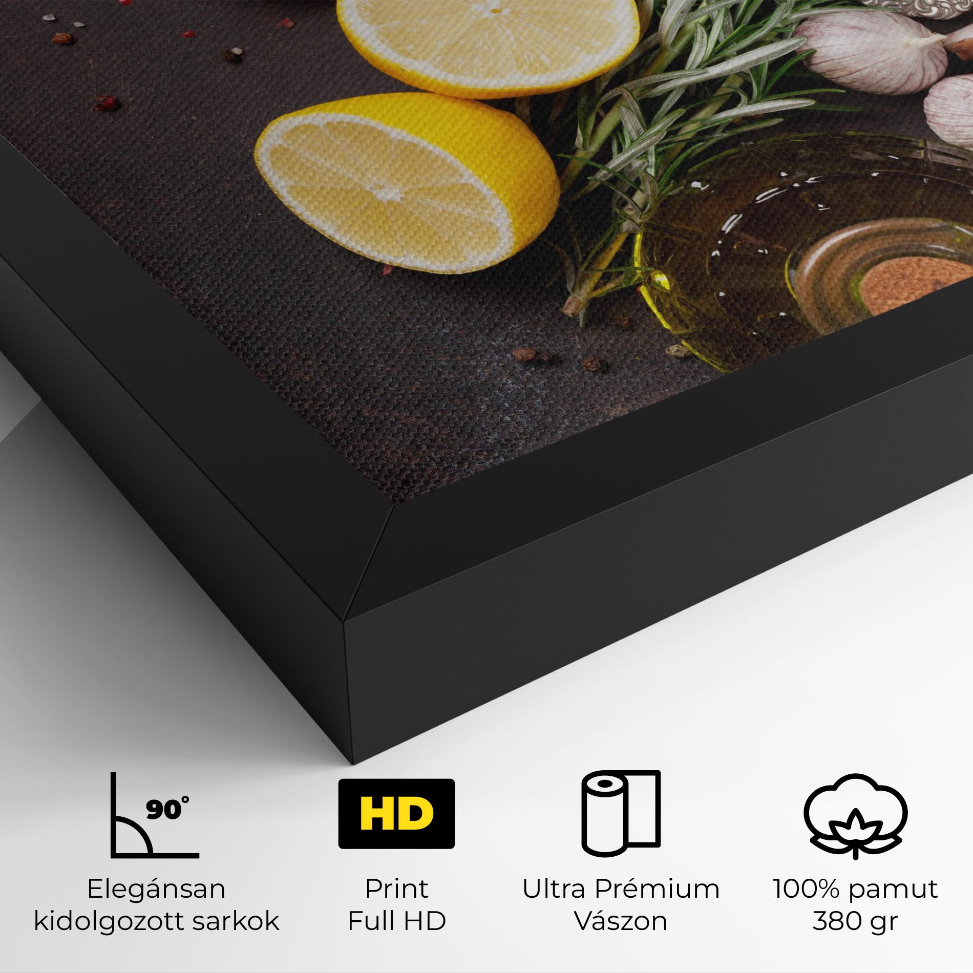 Vászonkép Spices On Stone Table mockup 4