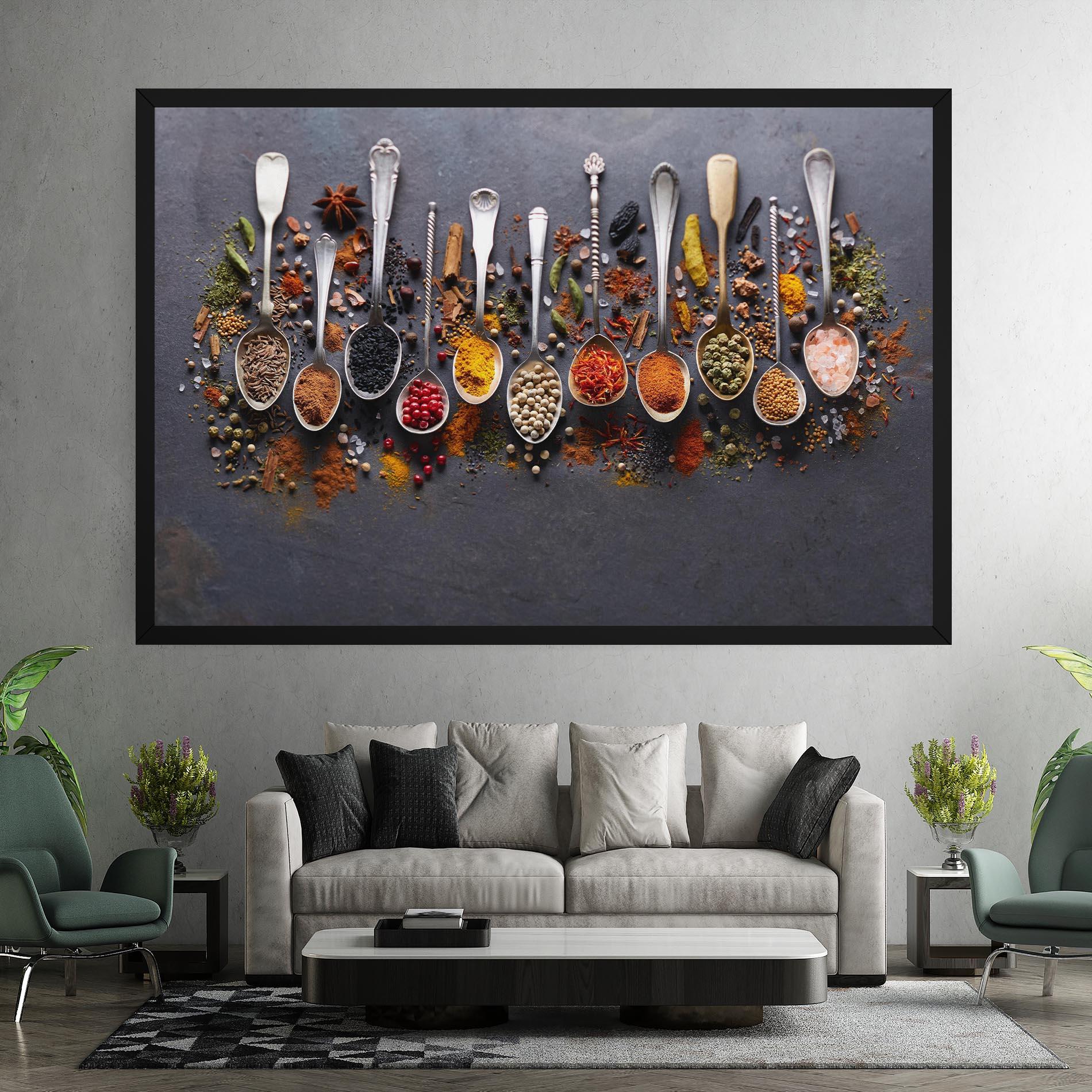 Vászonkép Spices Black Board mockup 7