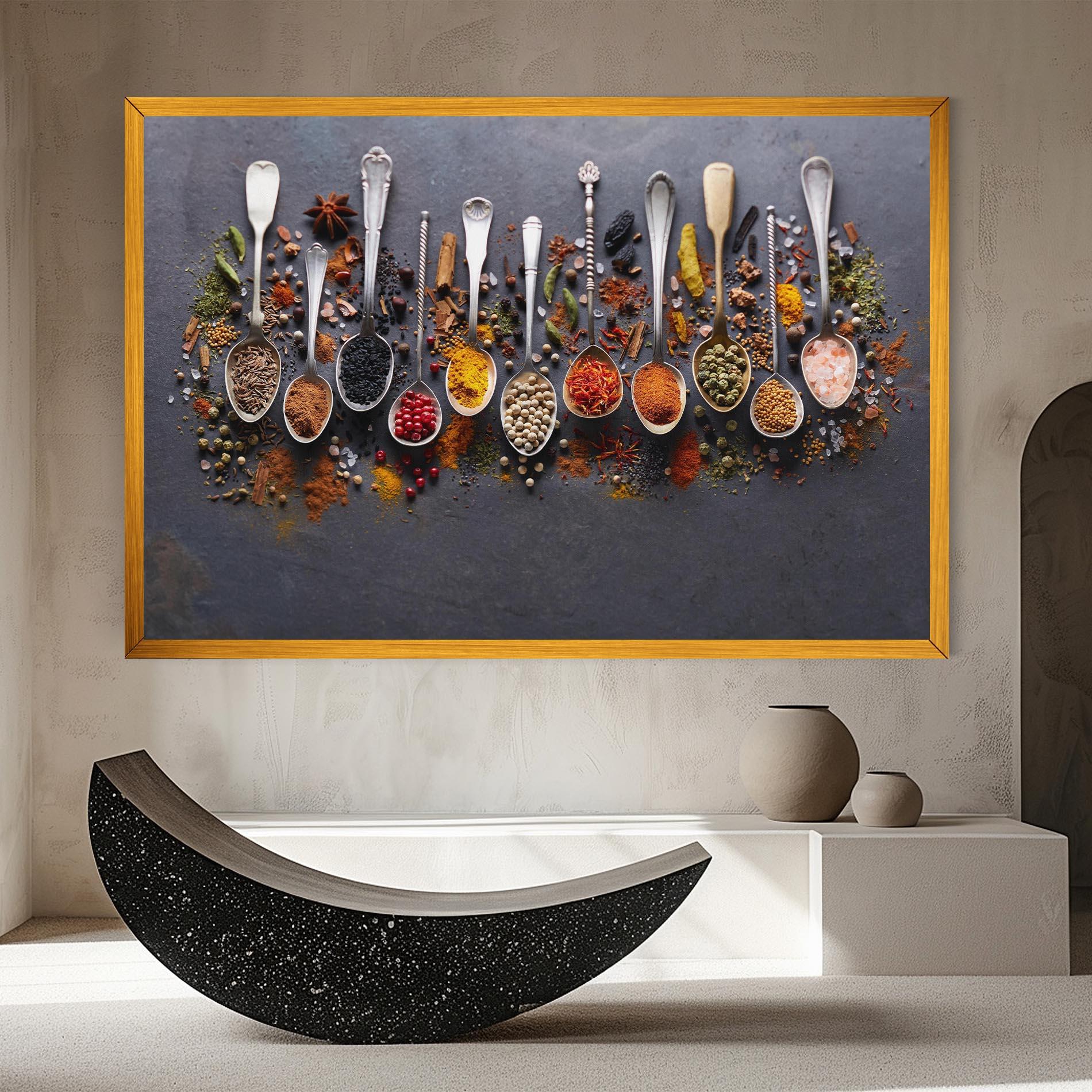 Vászonkép Spices Black Board mockup 8
