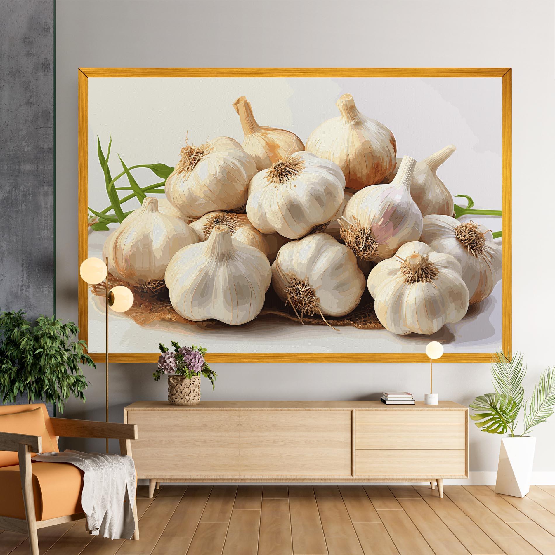 Vászonkép Garlic Art mockup 9