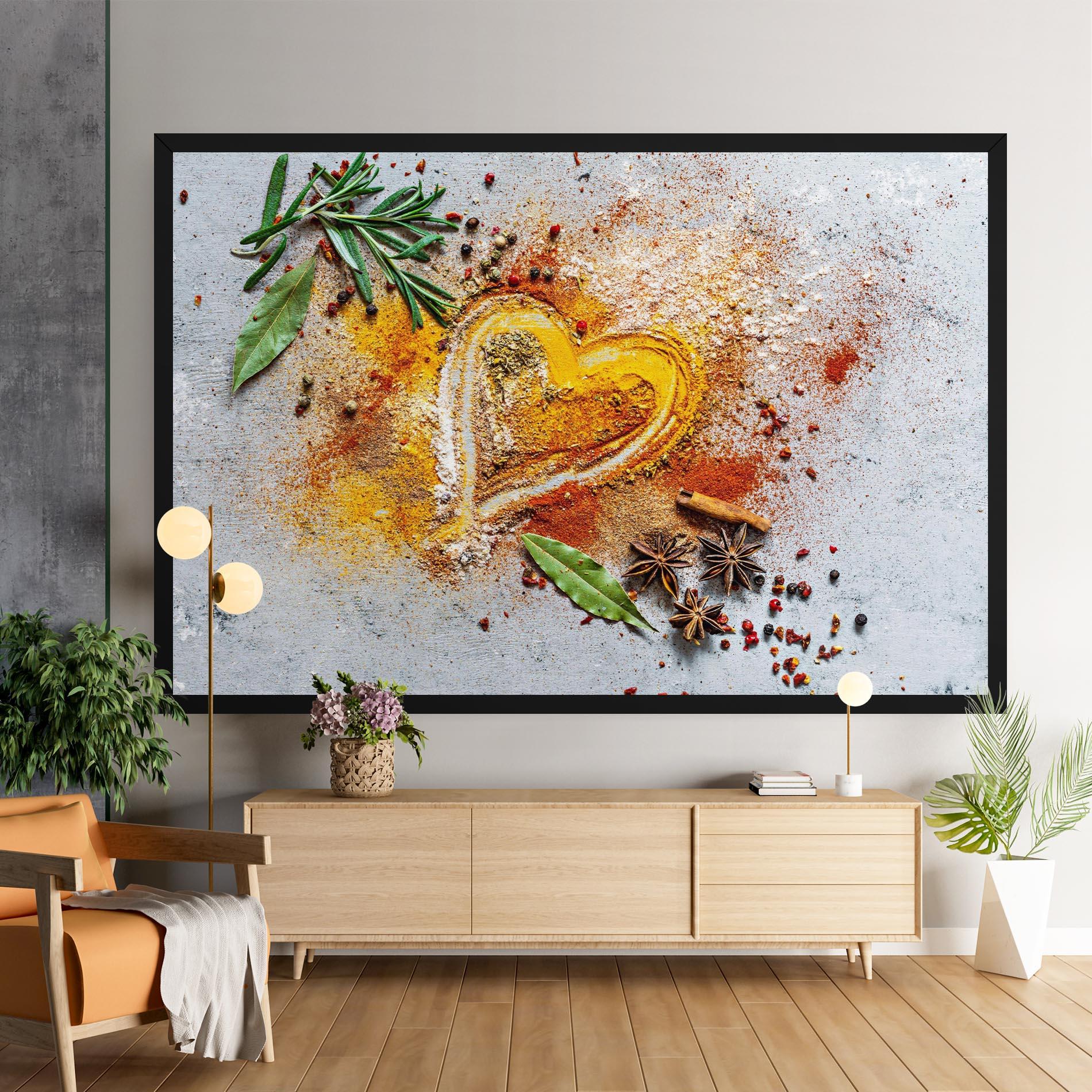 Vászonkép Heart Spice Powders mockup 9