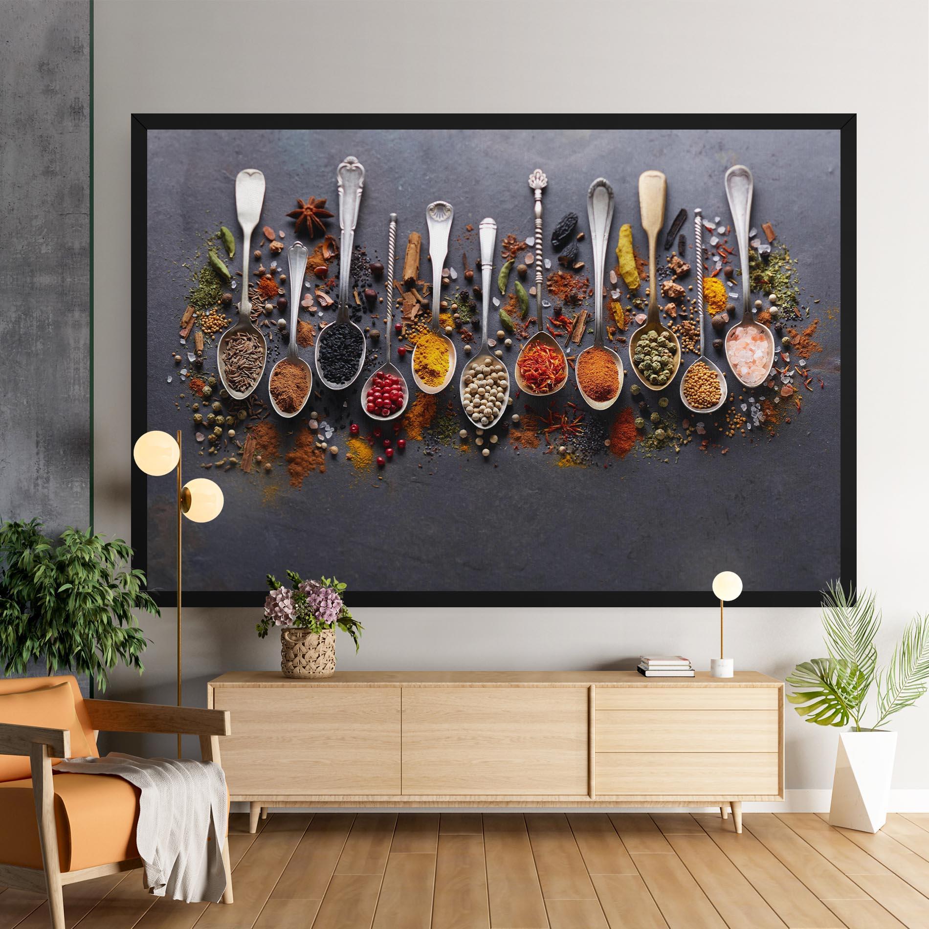 Vászonkép Spices Black Board mockup 9