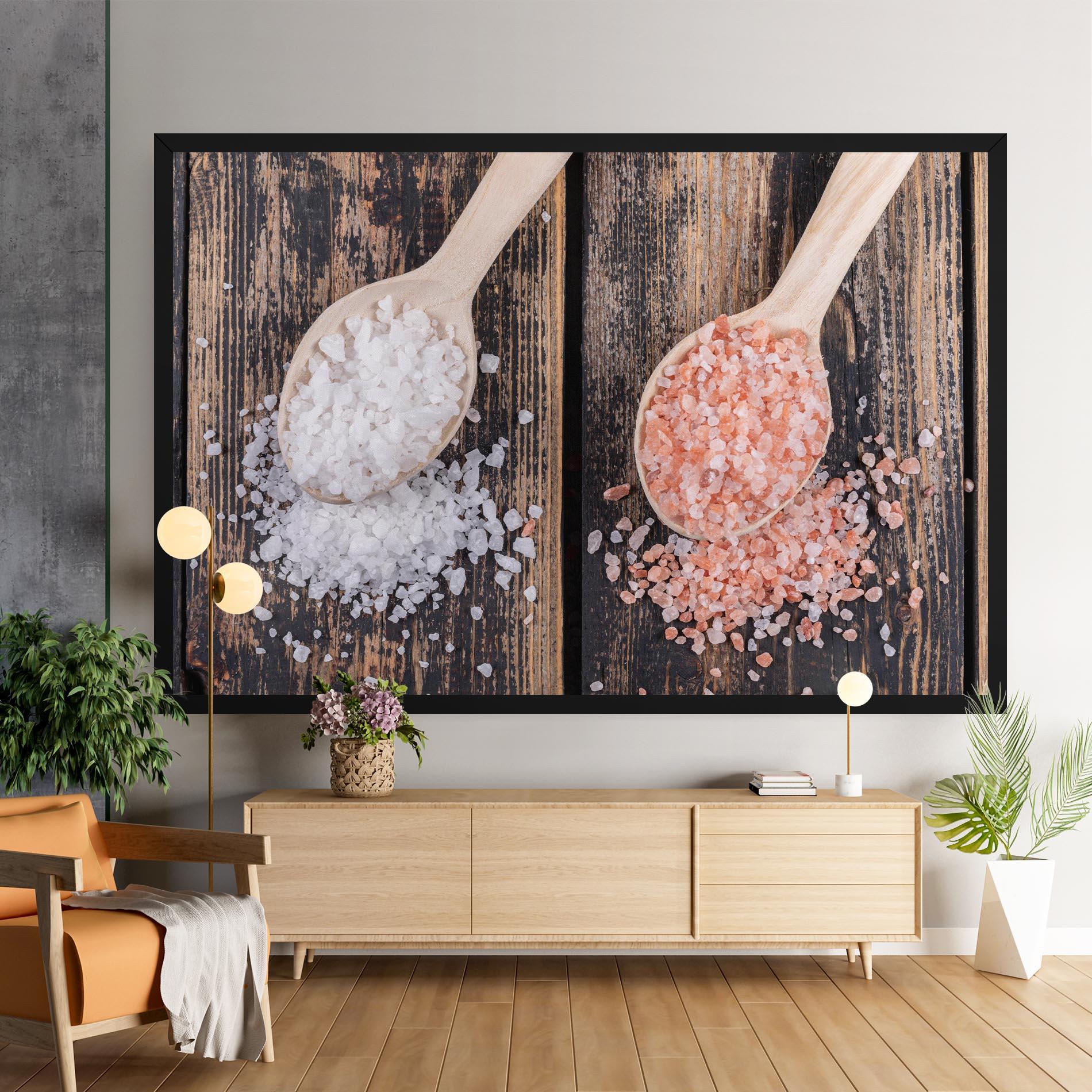 Vászonkép Wooden Spoons Sea Salt mockup 9