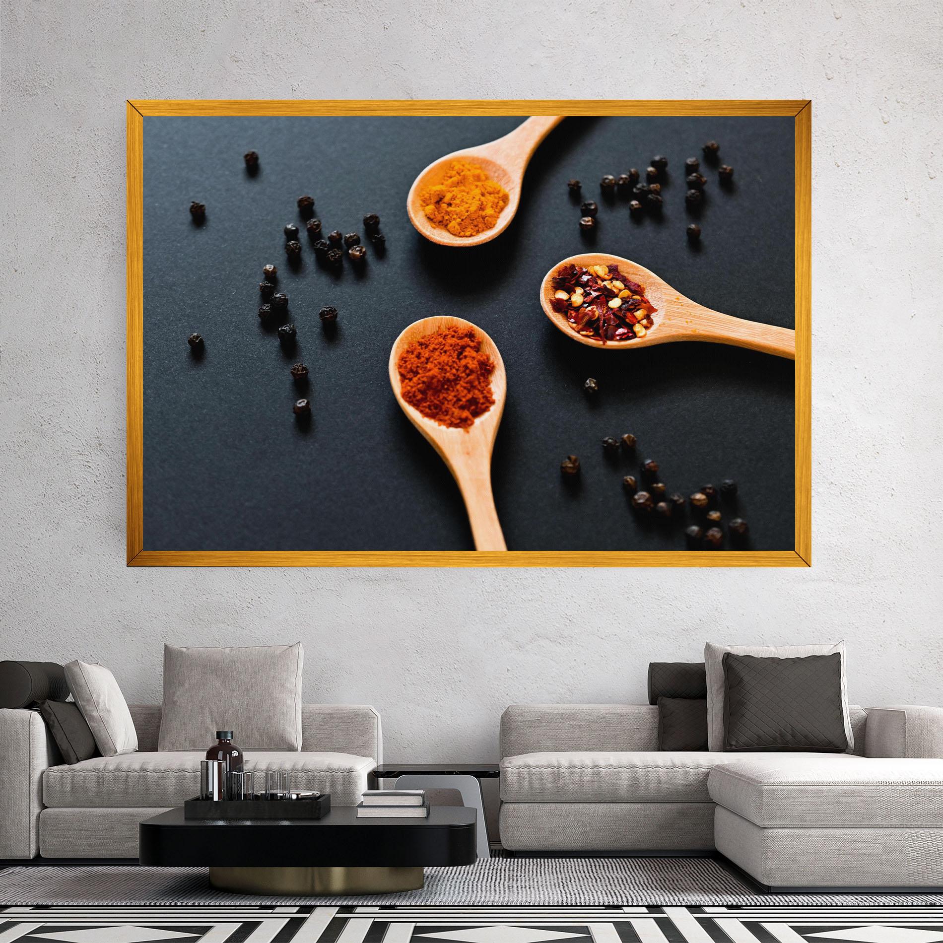 Vászonkép 3 Seasonings Spoons mockup 2
