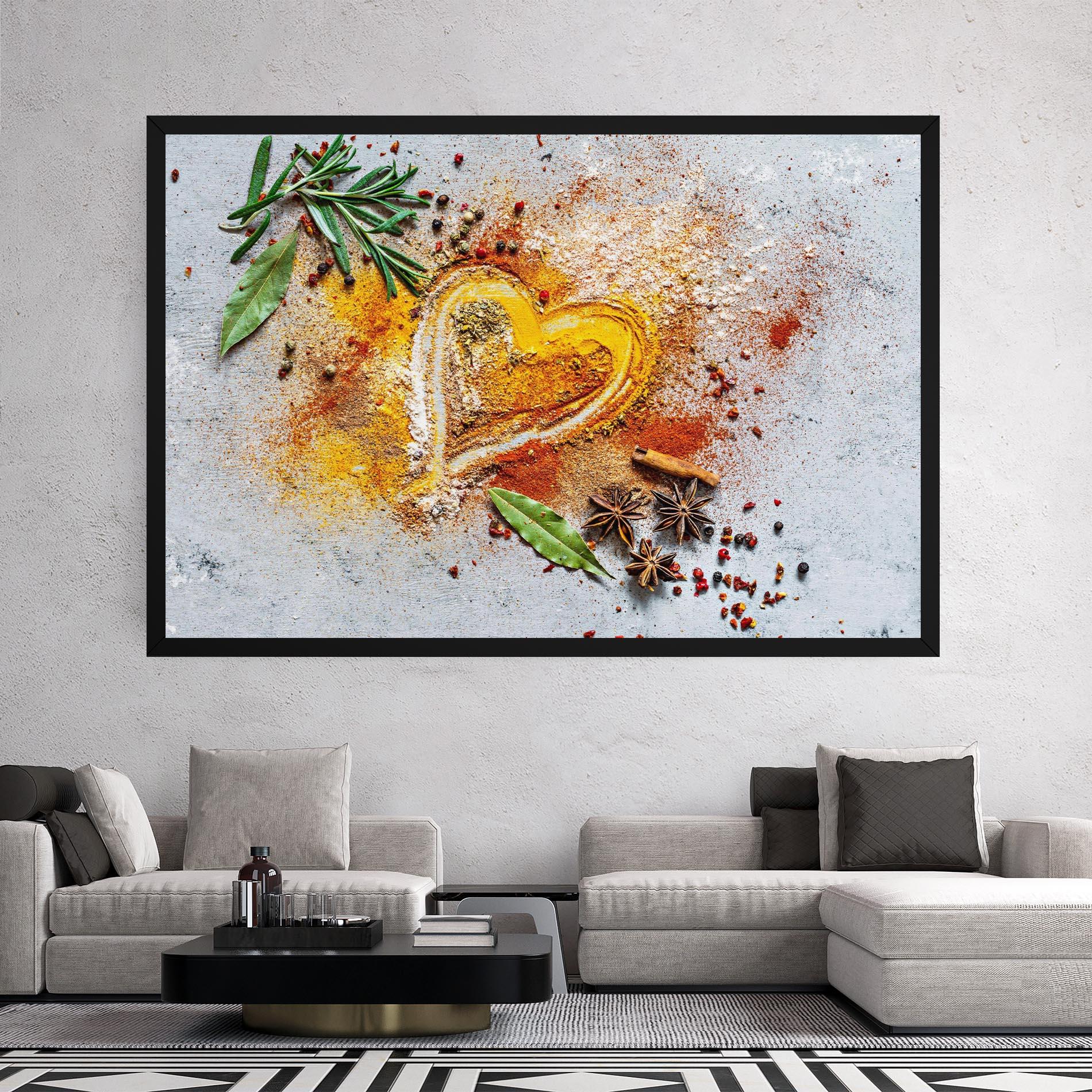 Vászonkép Heart Spice Powders mockup 2