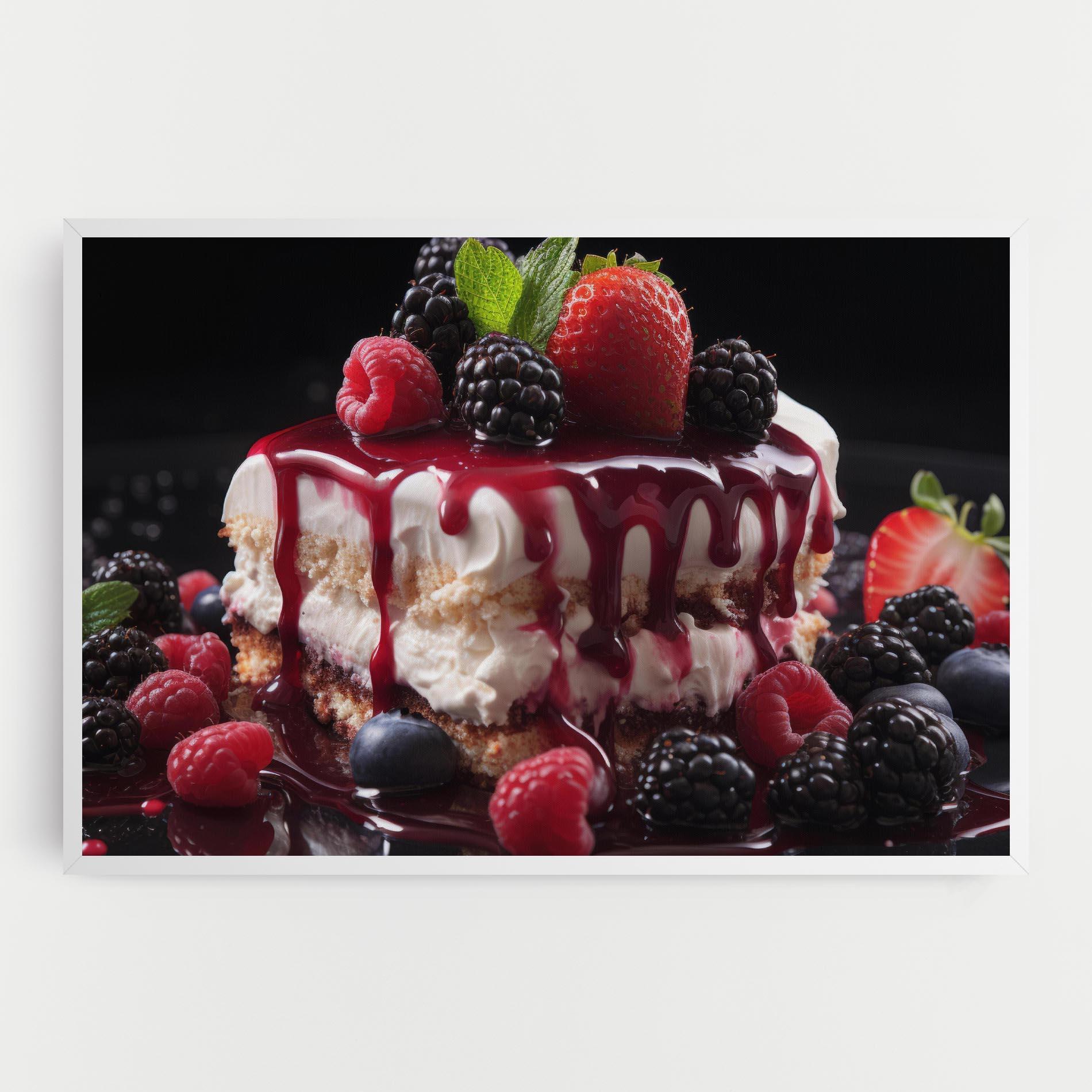 Vászonkép Berries Cream Dessert mockup 0