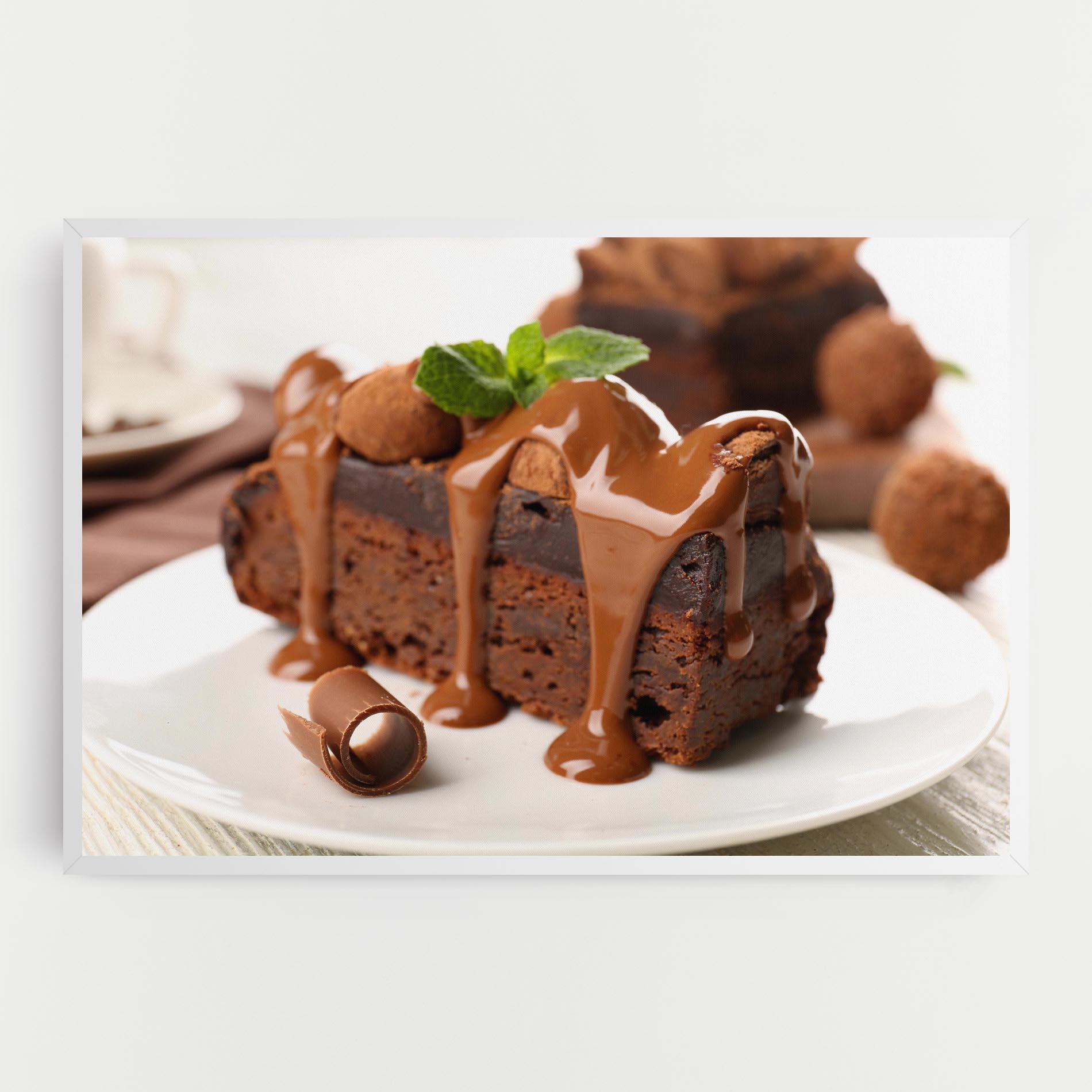 Vászonkép Mint Chocolate Cake mockup 0