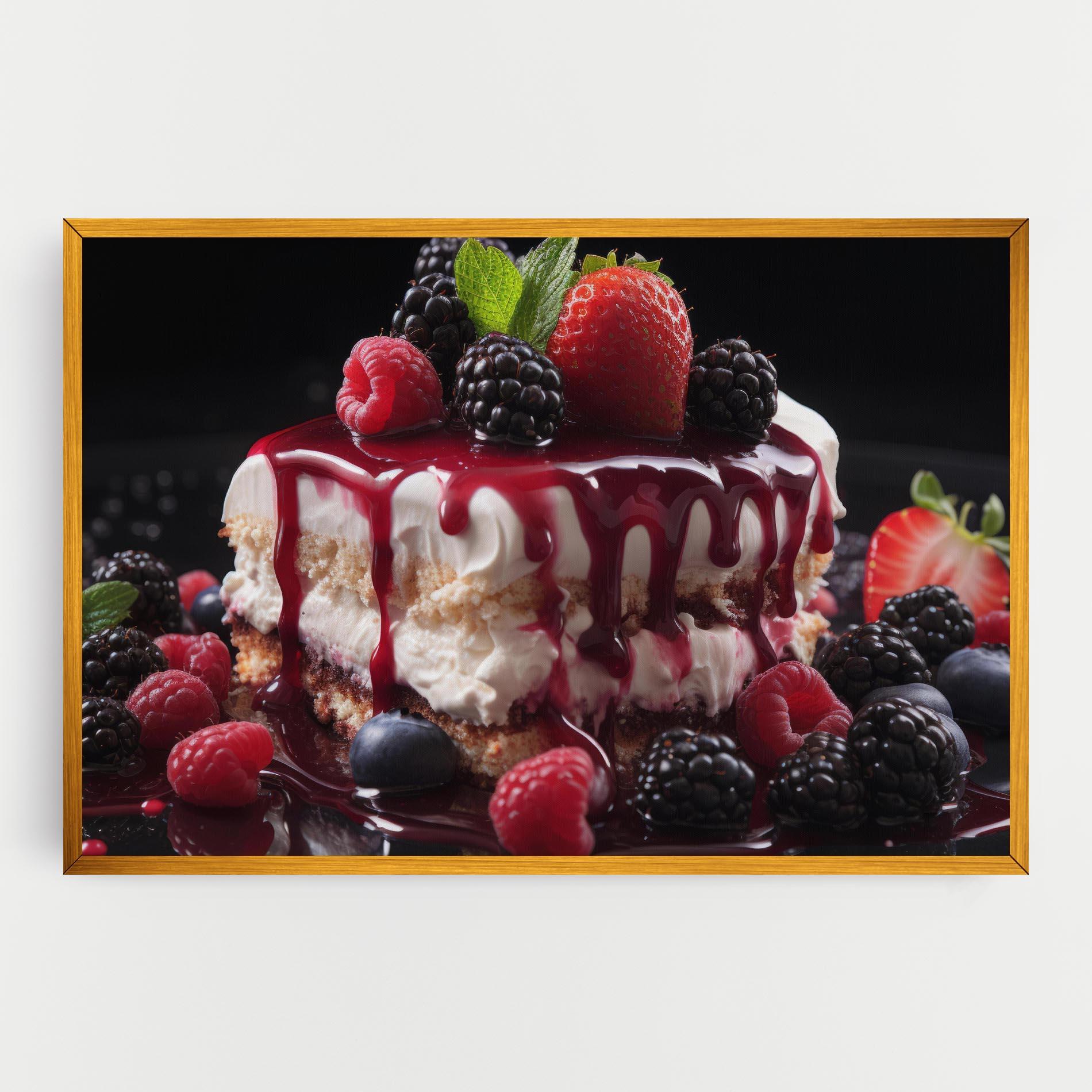 Vászonkép Berries Cream Dessert mockup 0