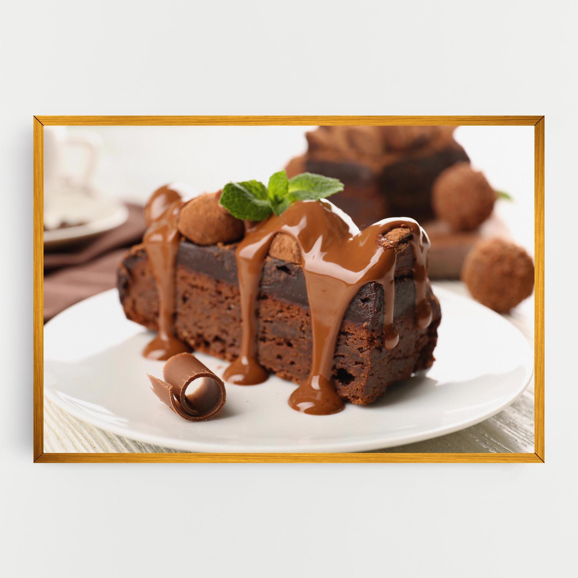 Vászonkép Mint Chocolate Cake mockup 0