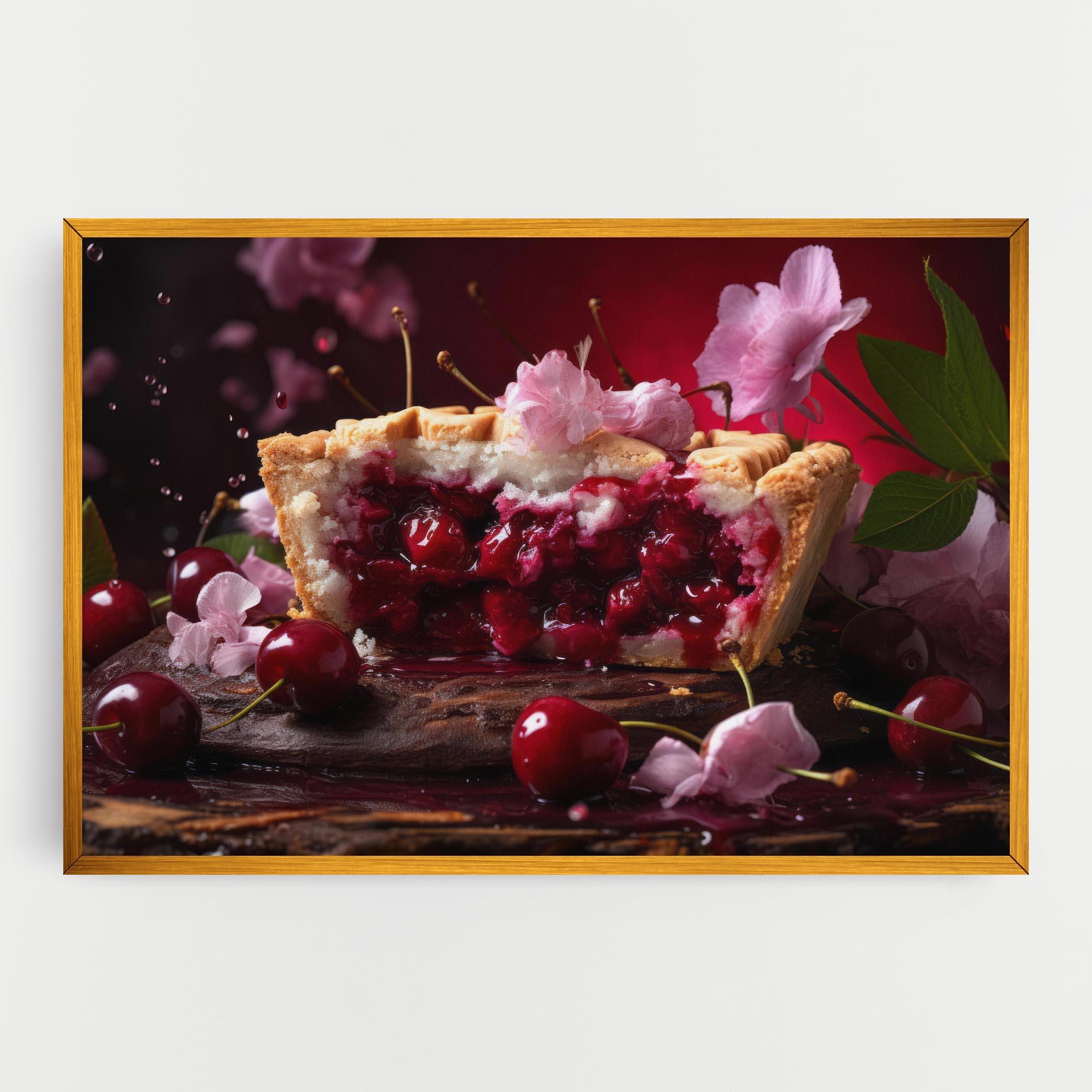 Vászonkép Wooden Table Cherries mockup 0