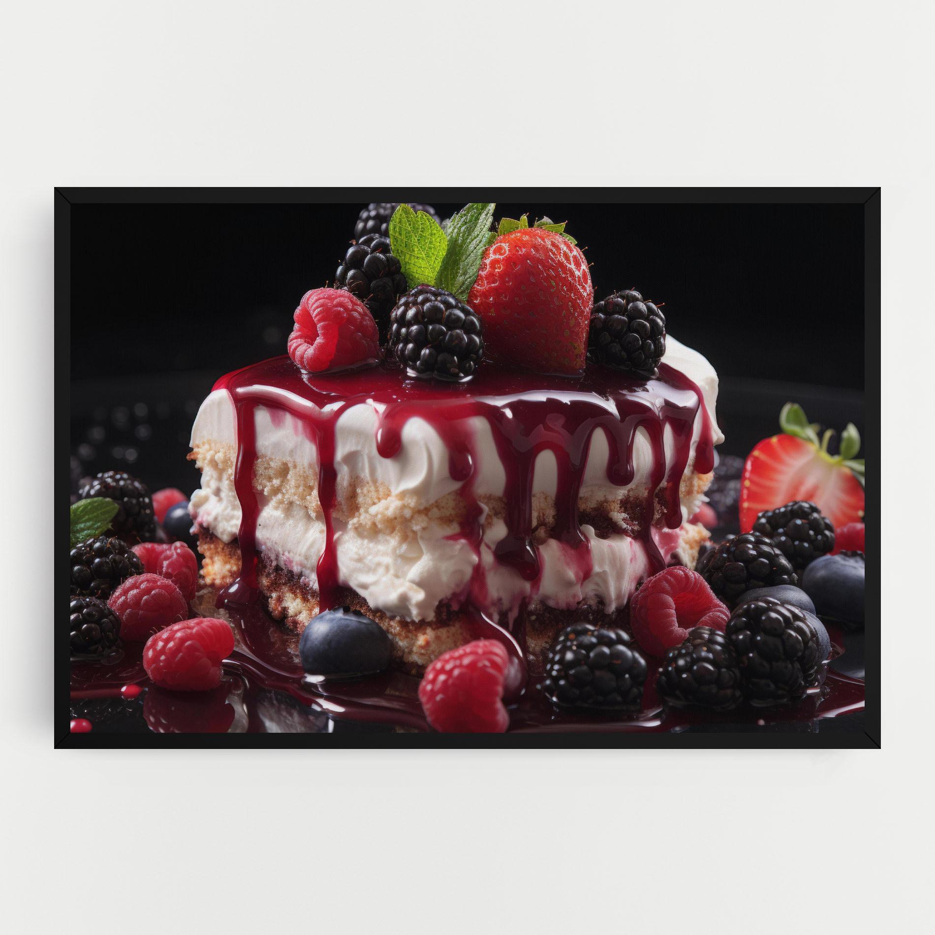 Vászonkép Berries Cream Dessert mockup 0
