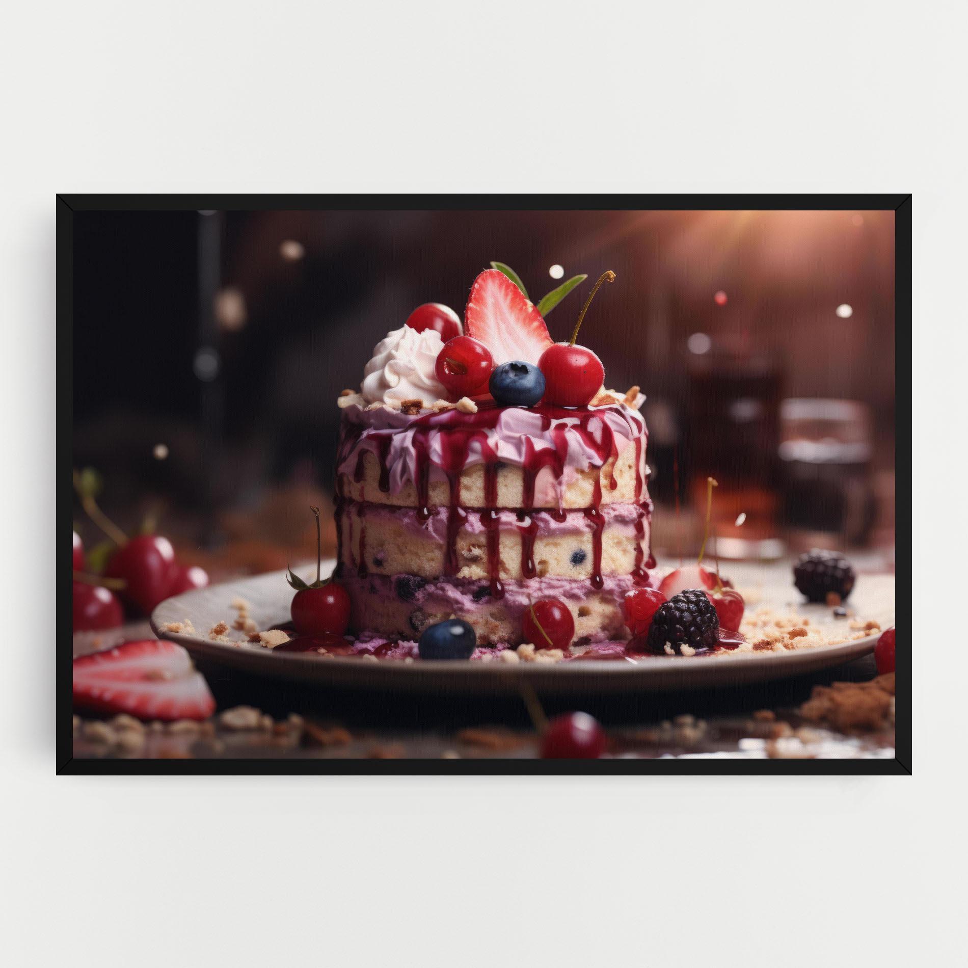 Vászonkép Berries Dessert mockup 0