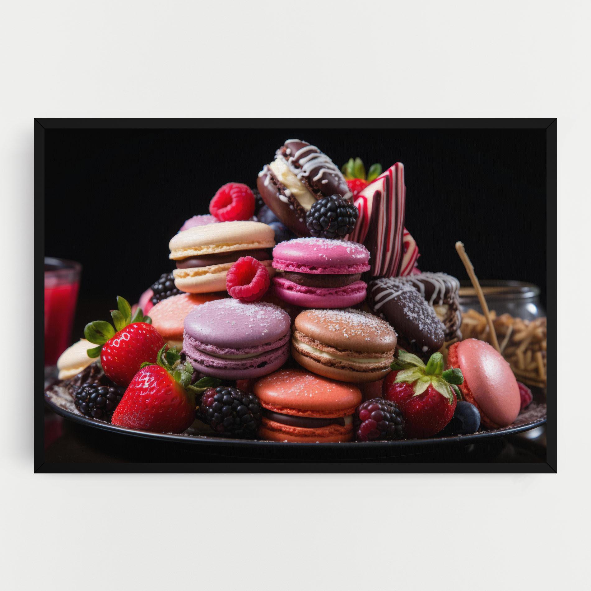 Vászonkép Berries Macarons mockup 0