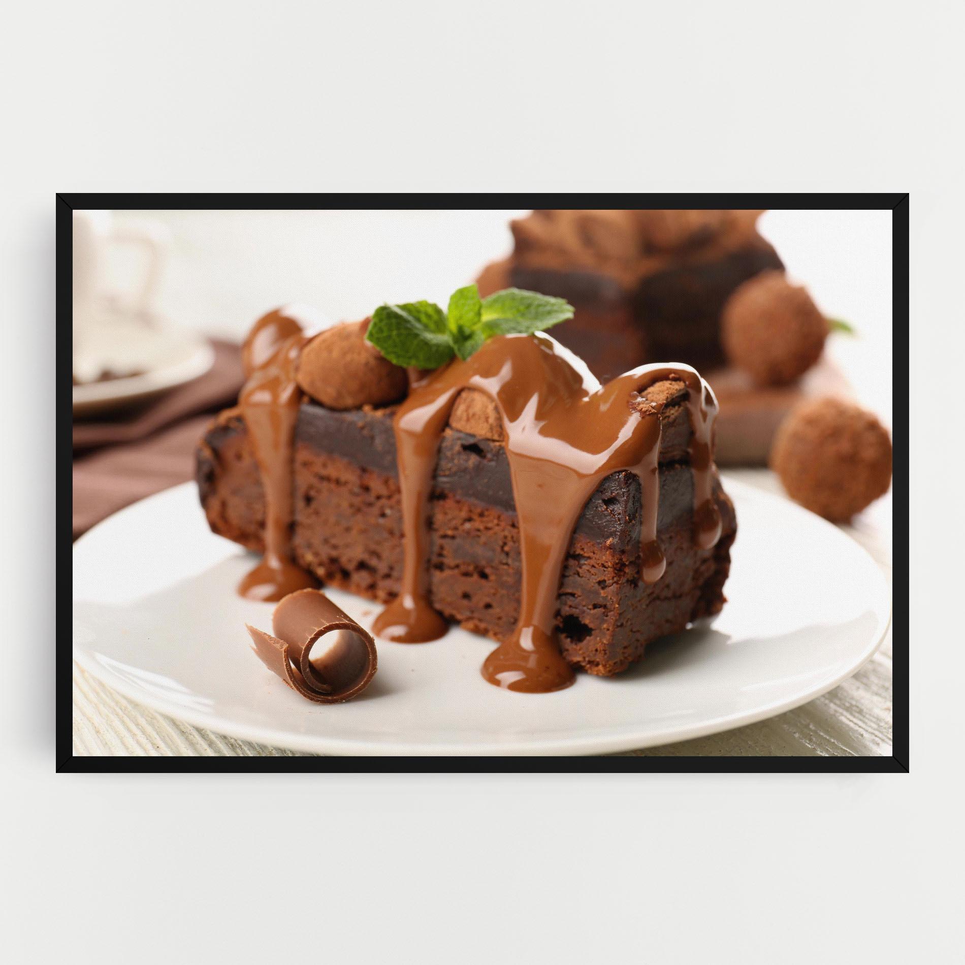 Vászonkép Mint Chocolate Cake mockup 0