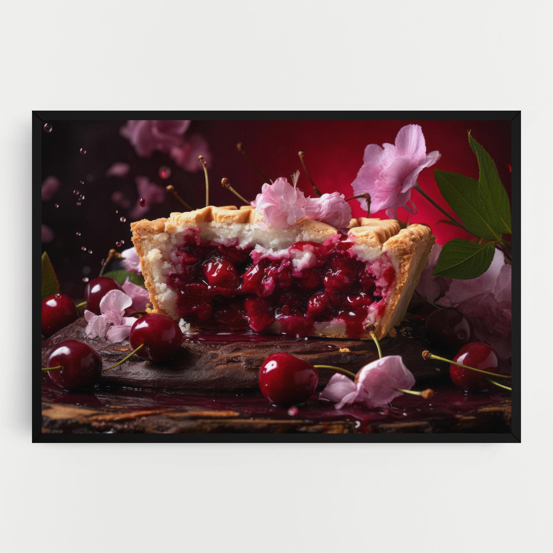 Vászonkép Wooden Table Cherries mockup 0